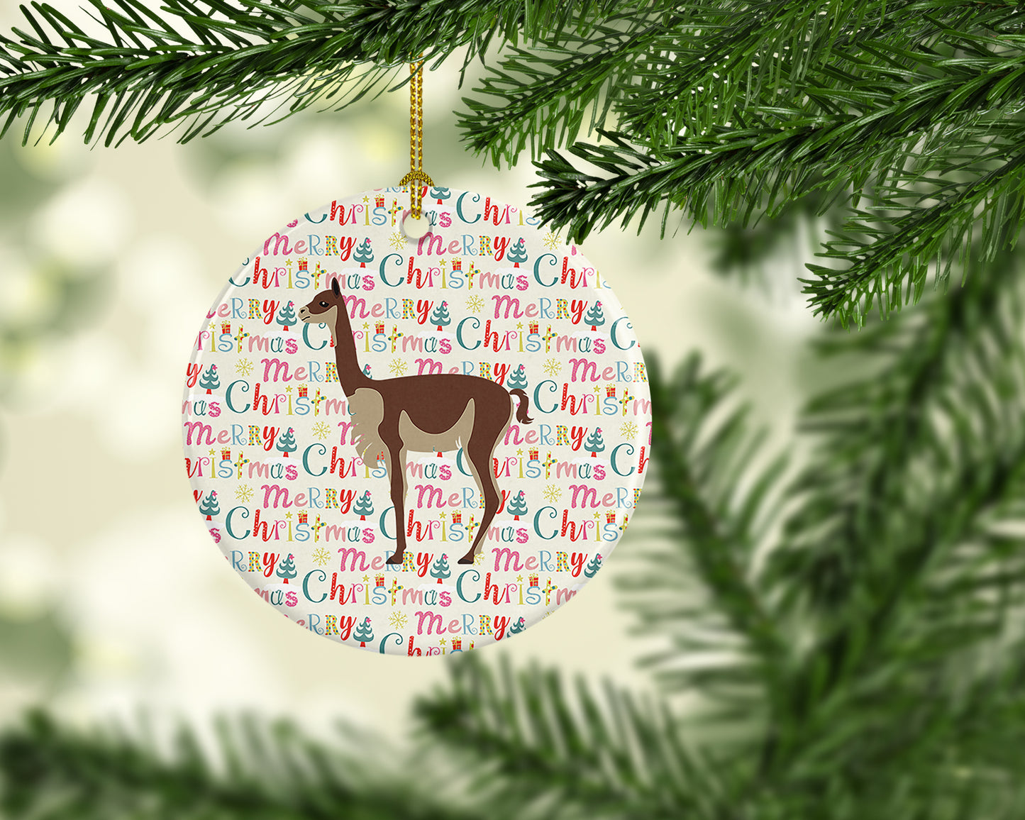 Vicugna or Vicuna Christmas Ceramic Ornament
