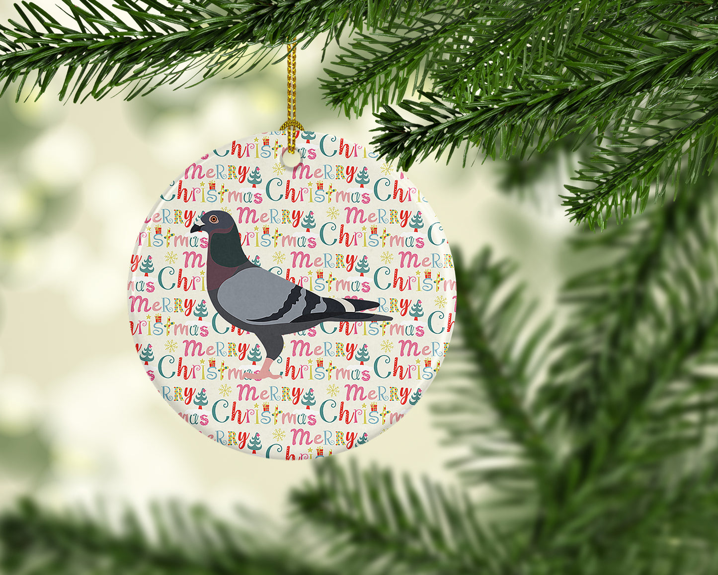 Racing Pigeon Christmas Ceramic Ornament