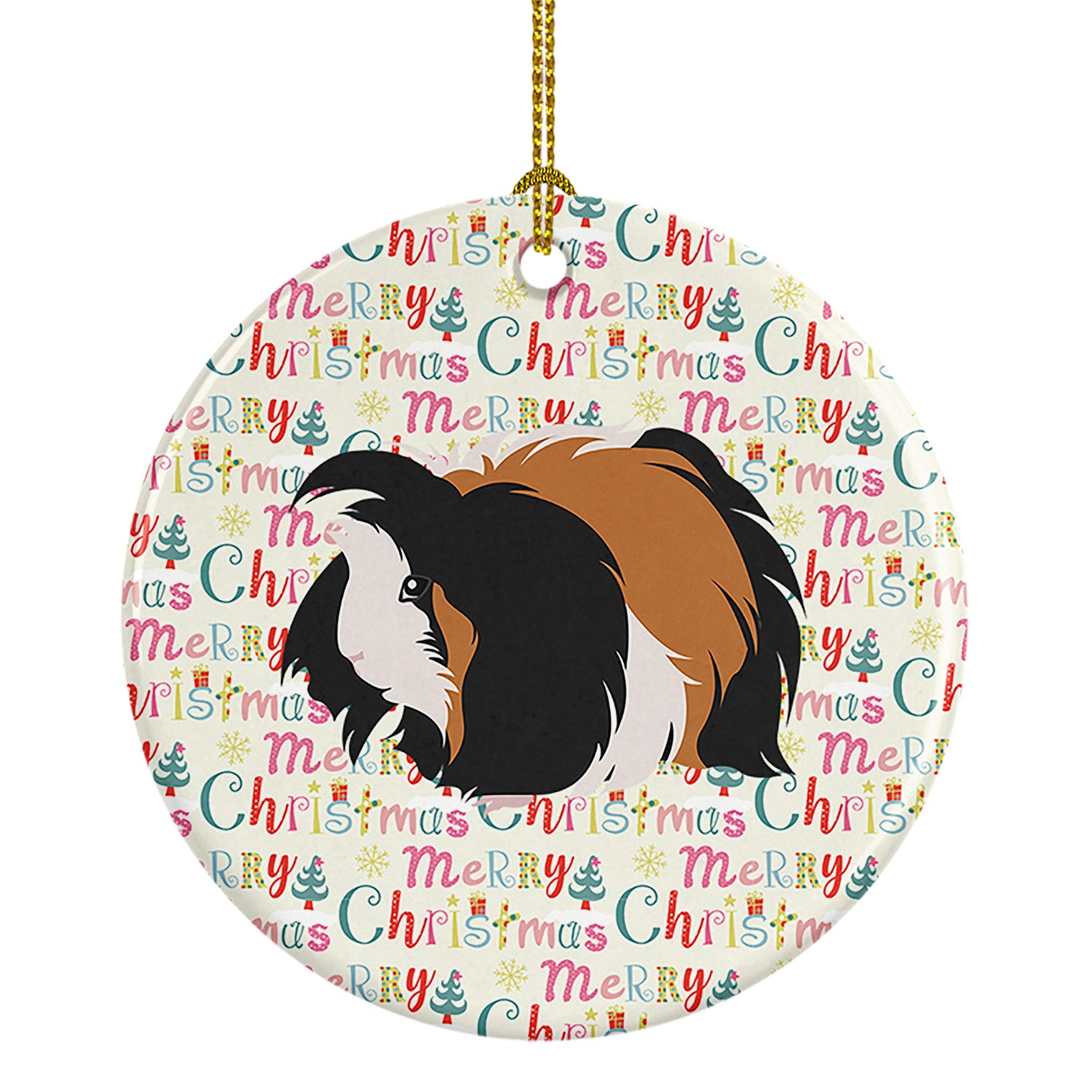 Buy this Sheba Guinea Pig Christmas Ceramic Ornament