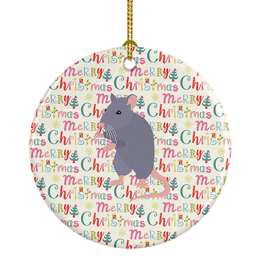 Buy this Blue Rat Christmas Ceramic Ornament