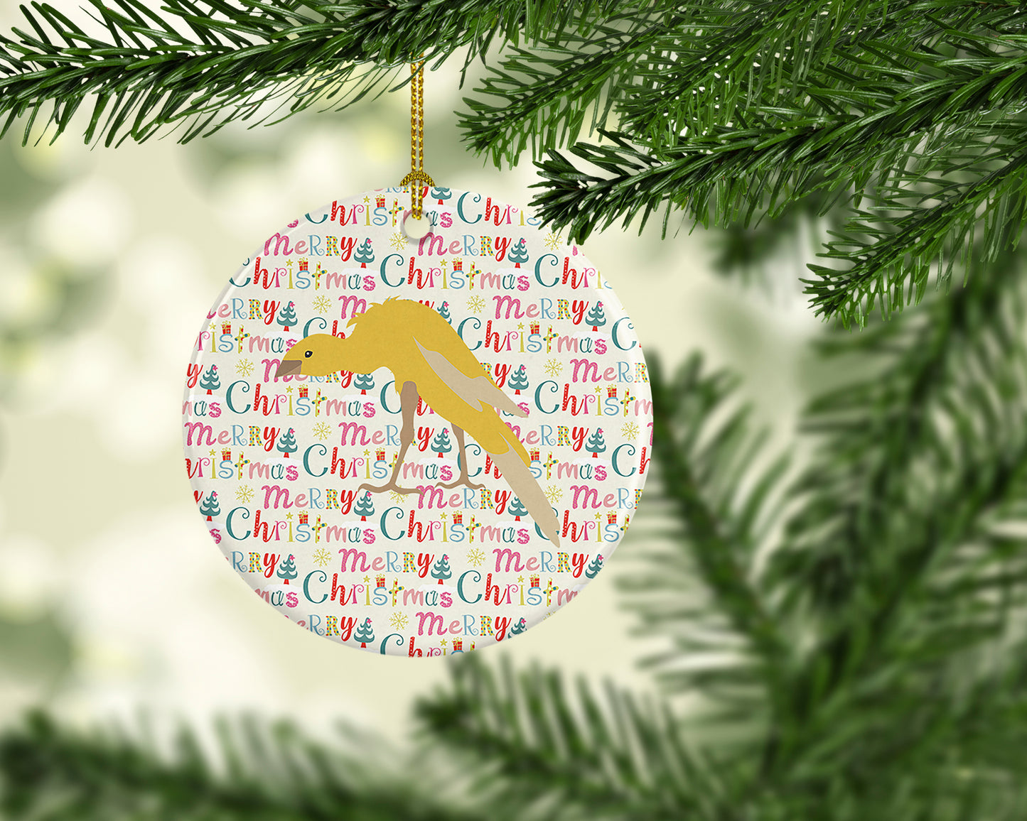 Belgian Hunchback Canary Christmas Ceramic Ornament