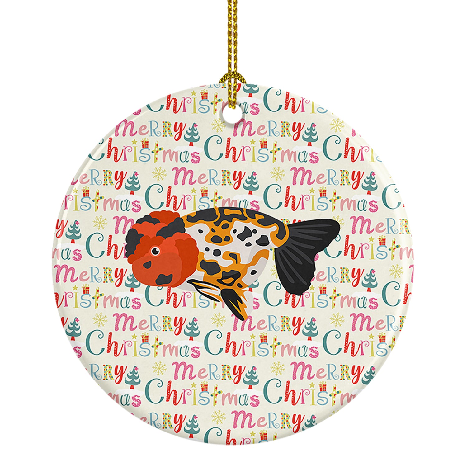 Buy this Ranchu Goldfish Christmas Ceramic Ornament
