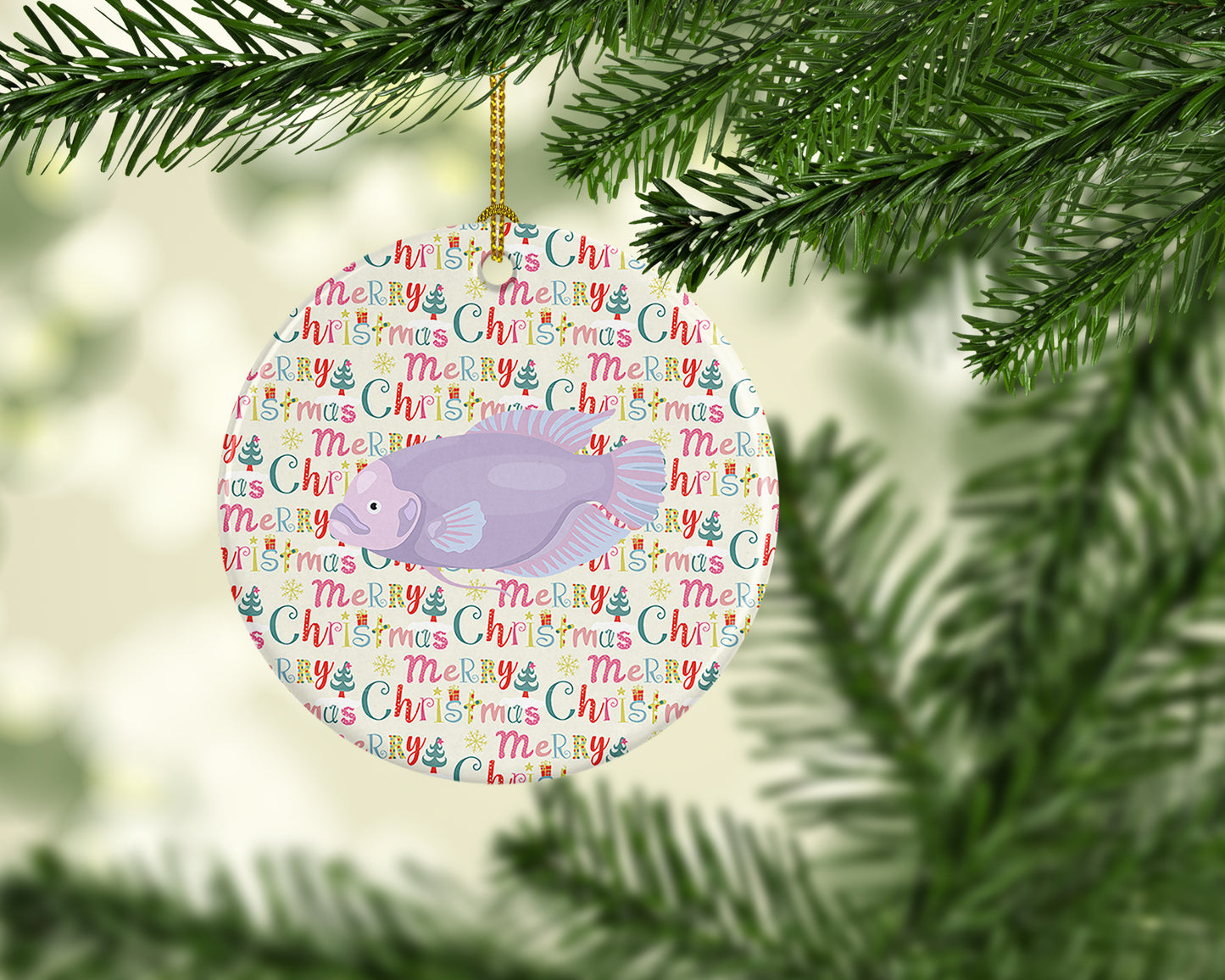 Giant Gourami Christmas Ceramic Ornament