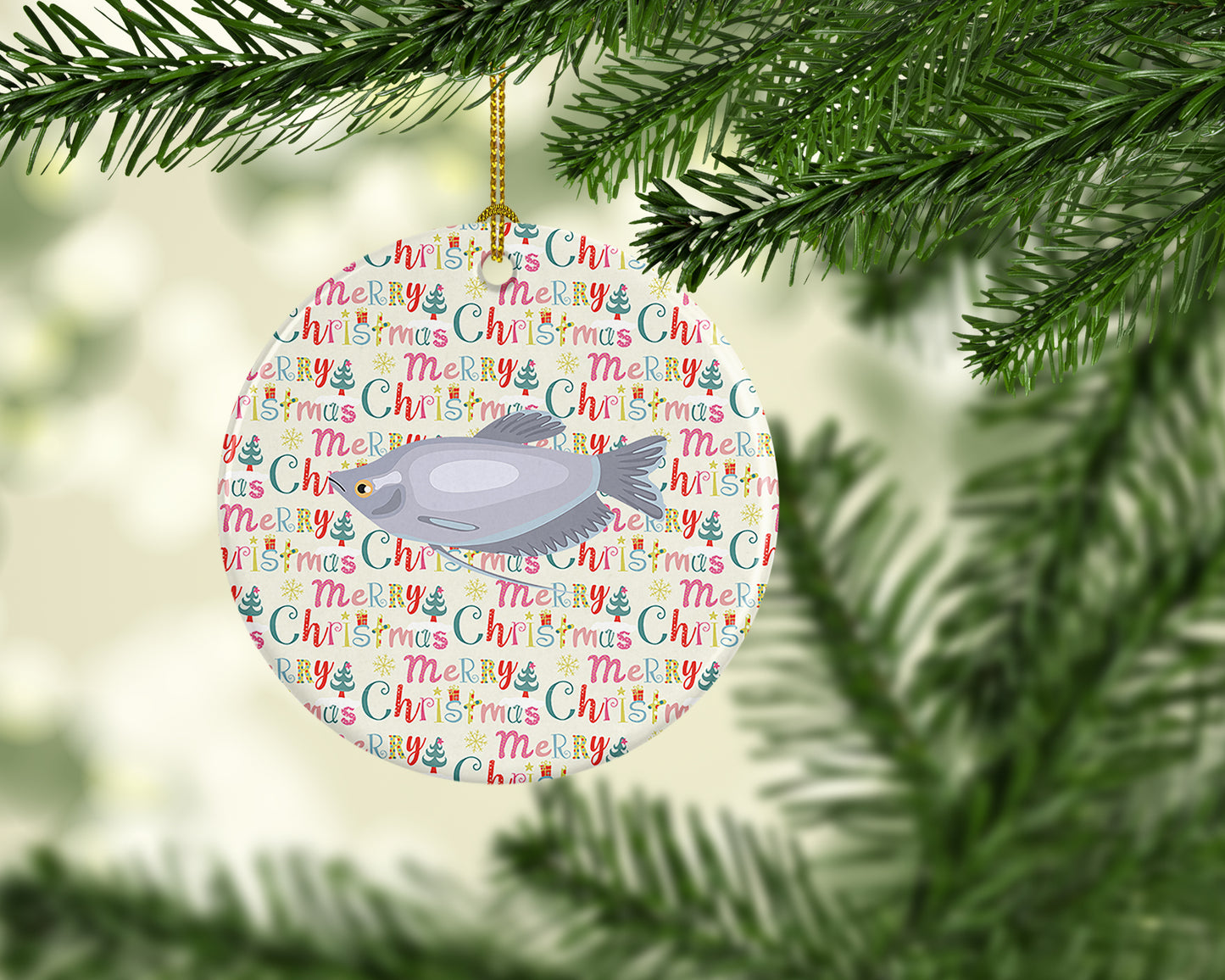 Moonlight Gourami Christmas Ceramic Ornament