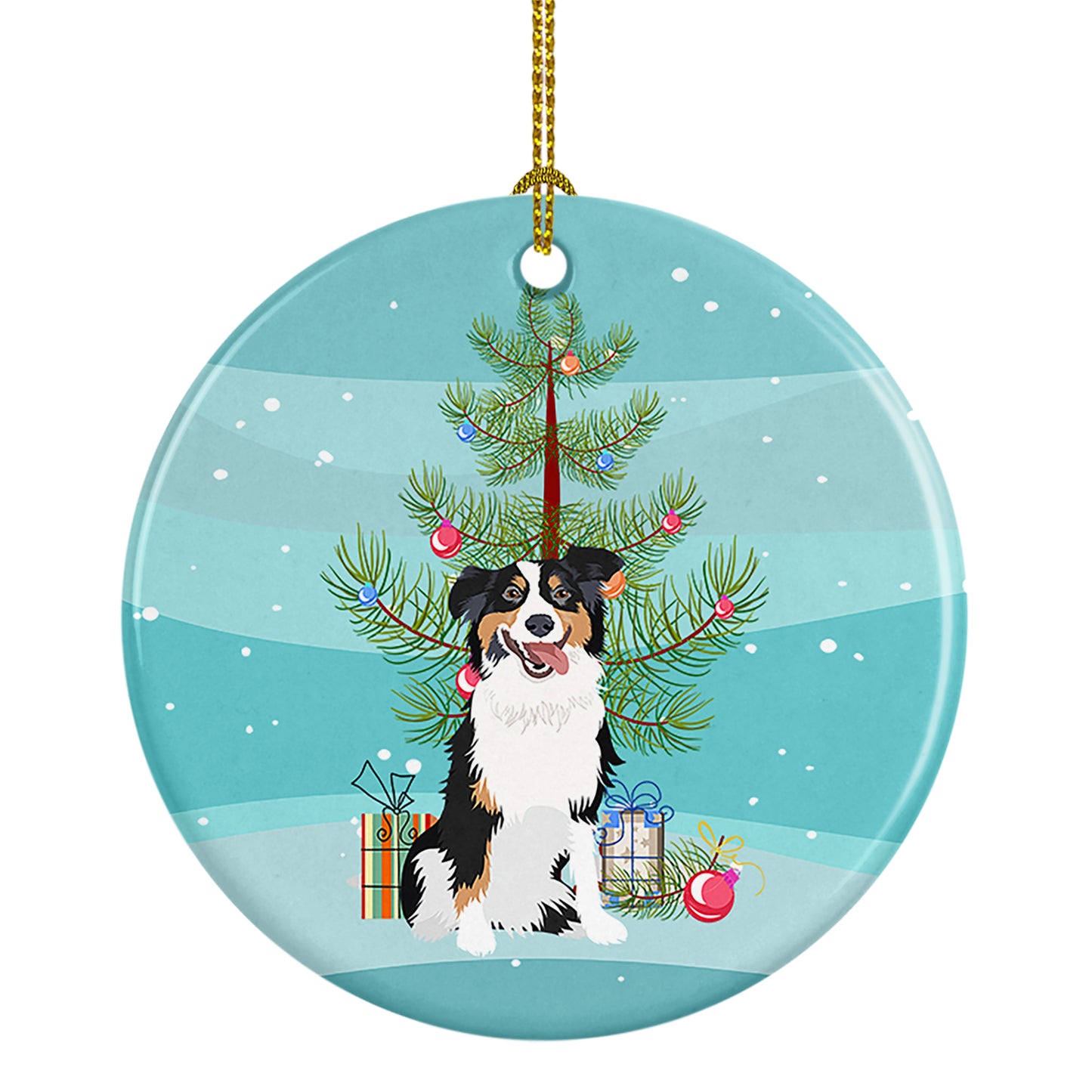 Buy this Australian Shepherd Black Tricolor #2 Christmas Ceramic Ornament