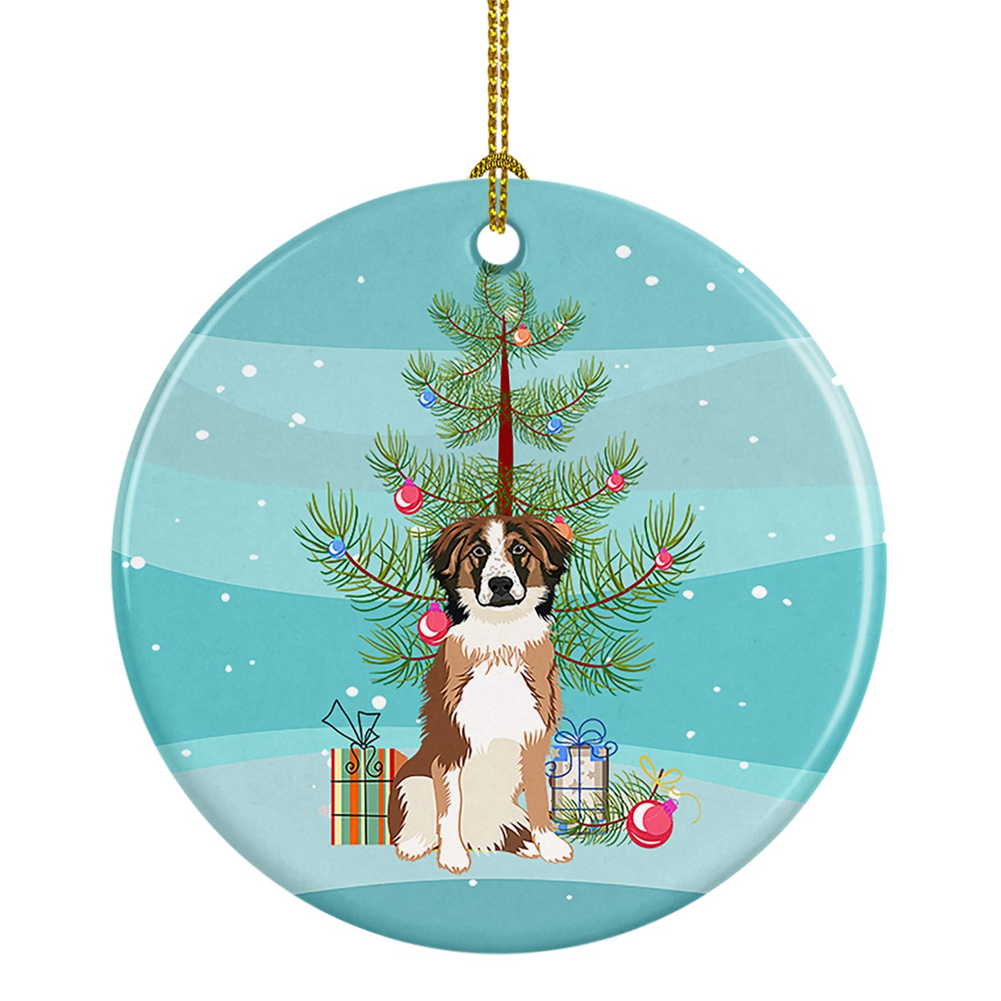 Buy this Australian Shepherd Red Tricolor #1 Christmas Ceramic Ornament