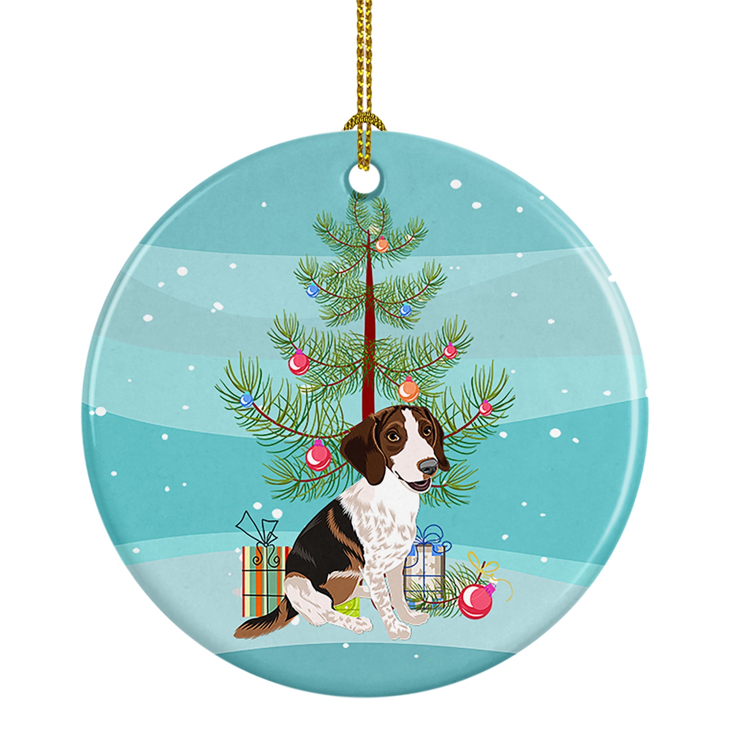 Buy this Beagle Tricolor Mottled Christmas Ceramic Ornament