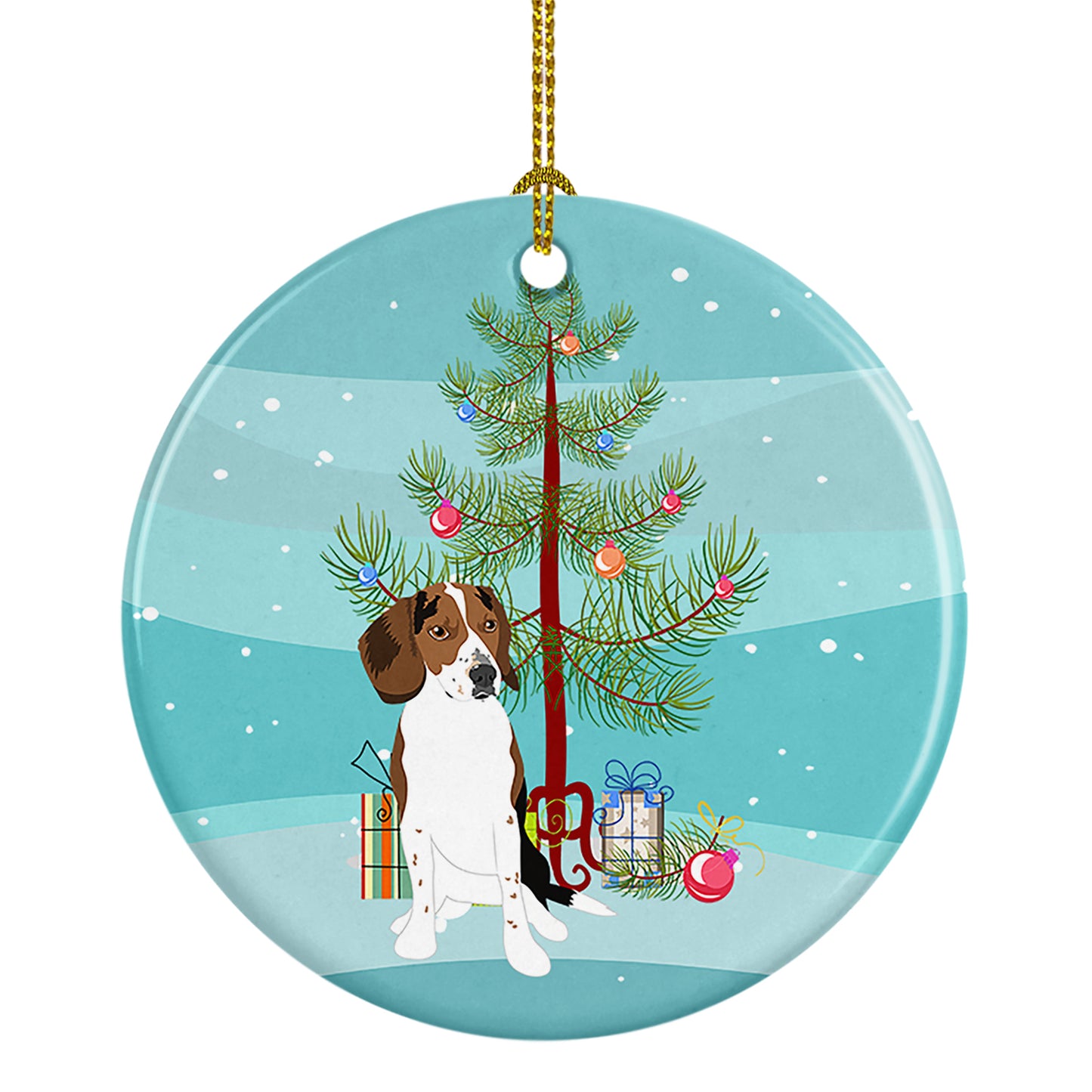 Buy this Beagle Tricolor Red Ticked #2 Christmas Ceramic Ornament