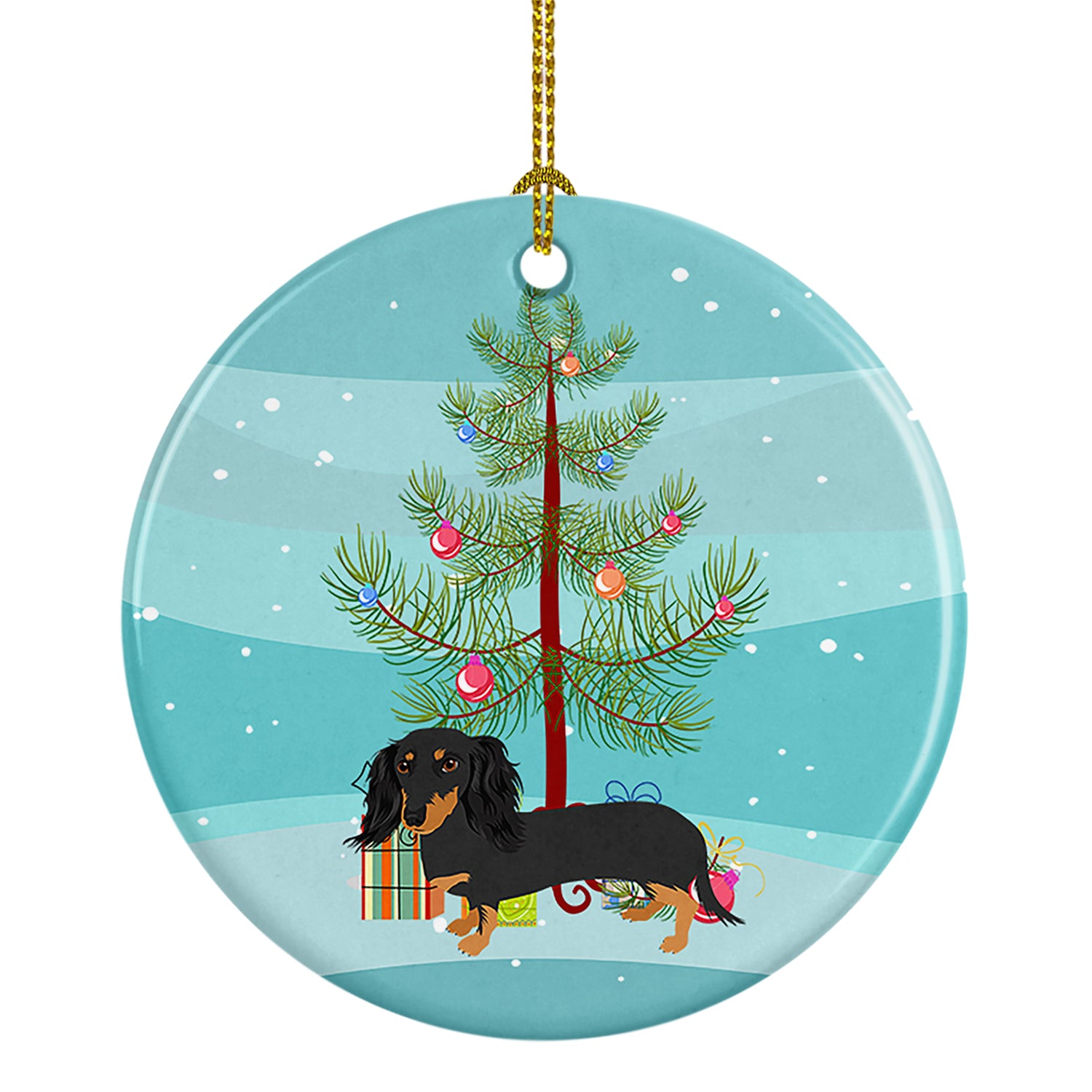 Buy this Dachshund Black and Tan #2 Christmas Ceramic Ornament