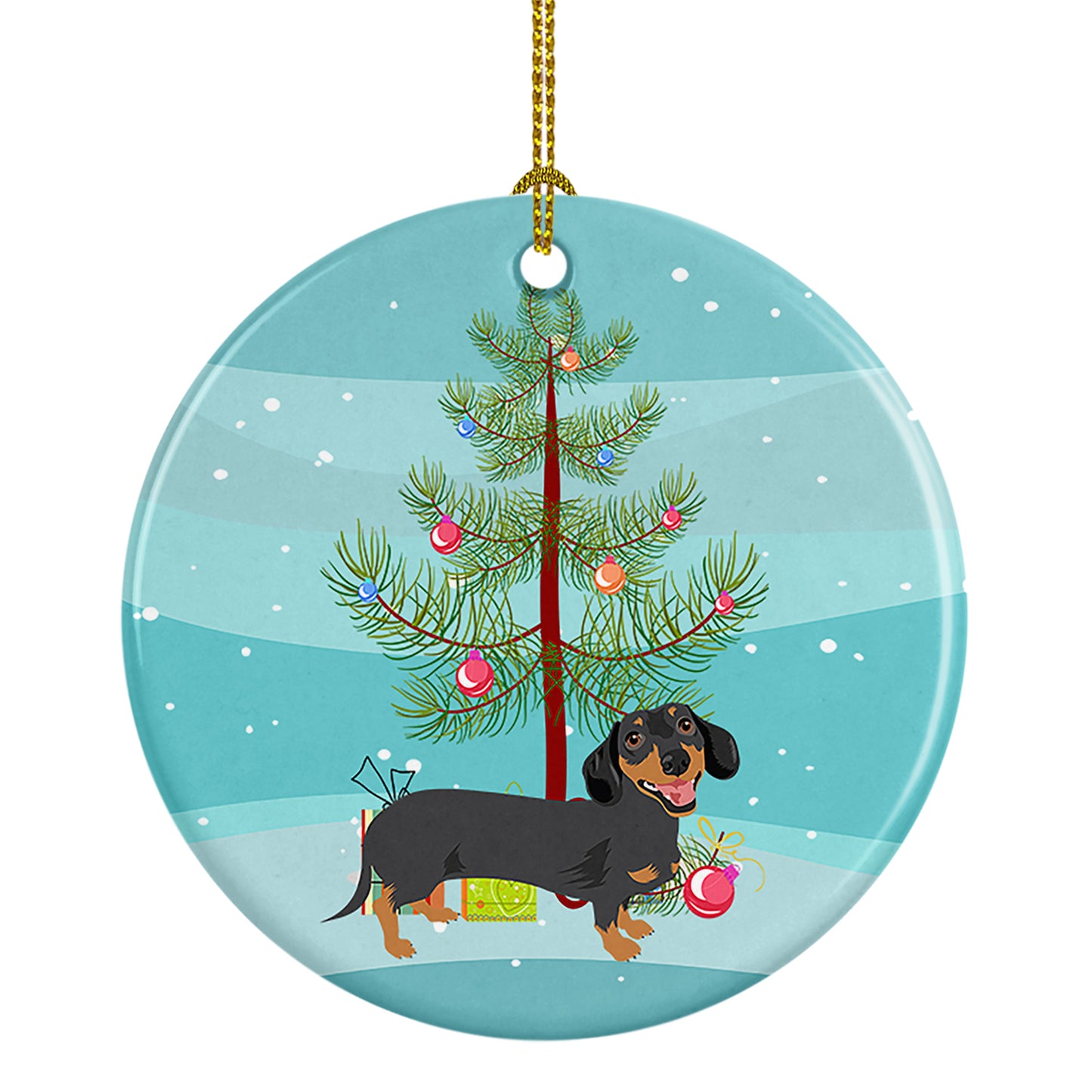 Buy this Dachshund Black and Tan #3 Christmas Ceramic Ornament