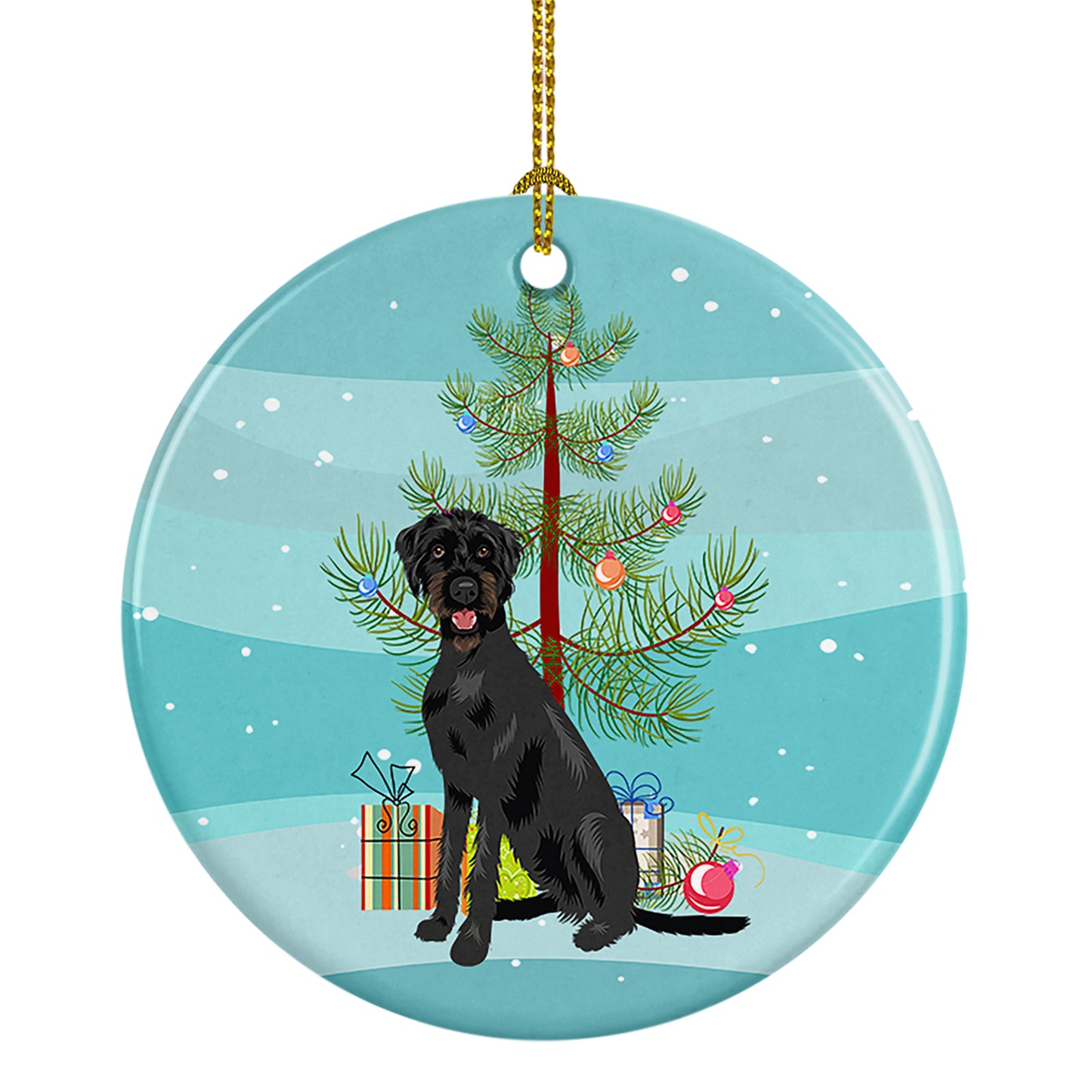Buy this Doodle Black and Tan Christmas Ceramic Ornament
