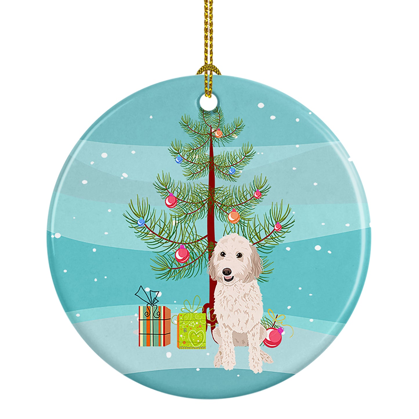 Buy this Doodle Cream #3 Christmas Ceramic Ornament