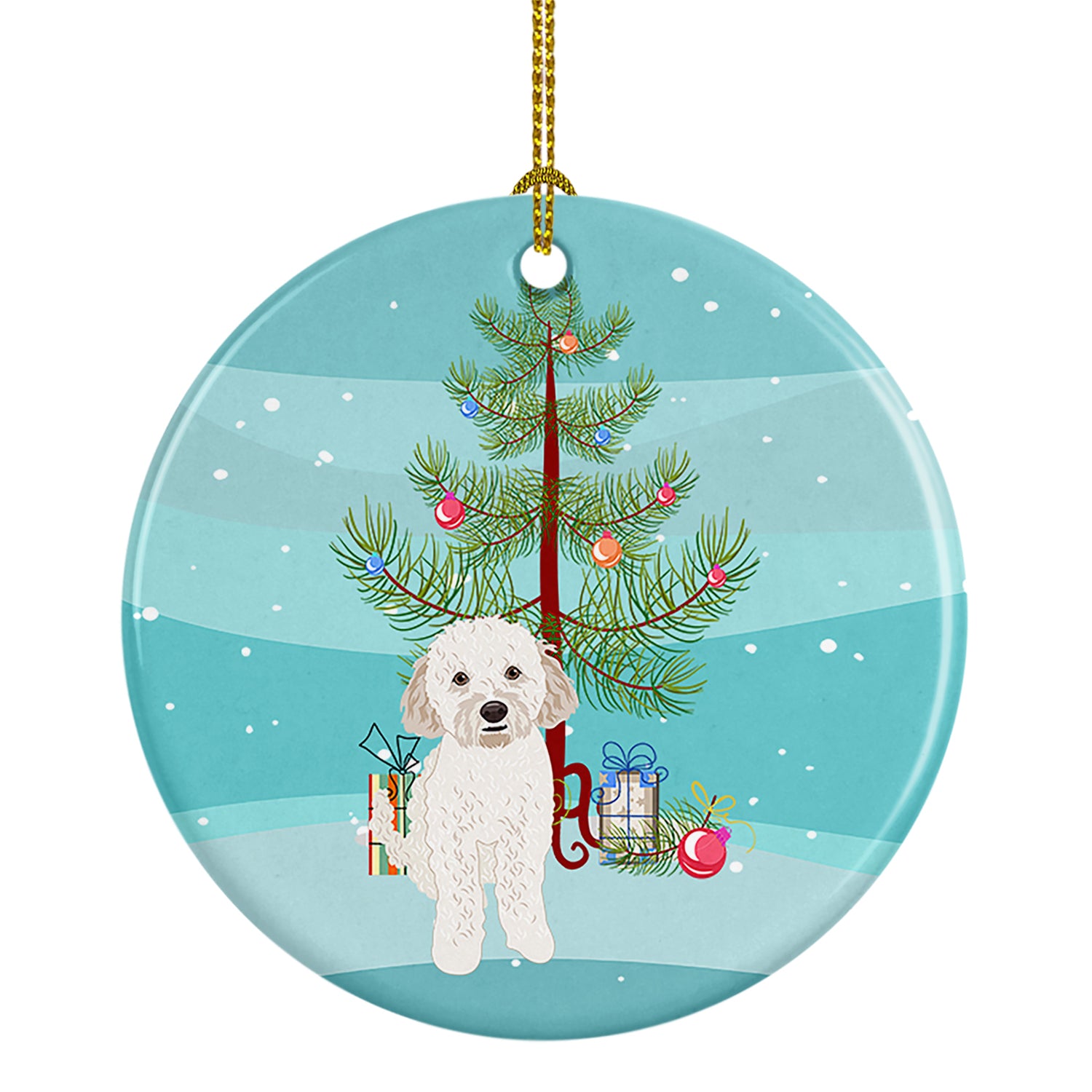 Buy this Doodle Cream #4 Christmas Ceramic Ornament