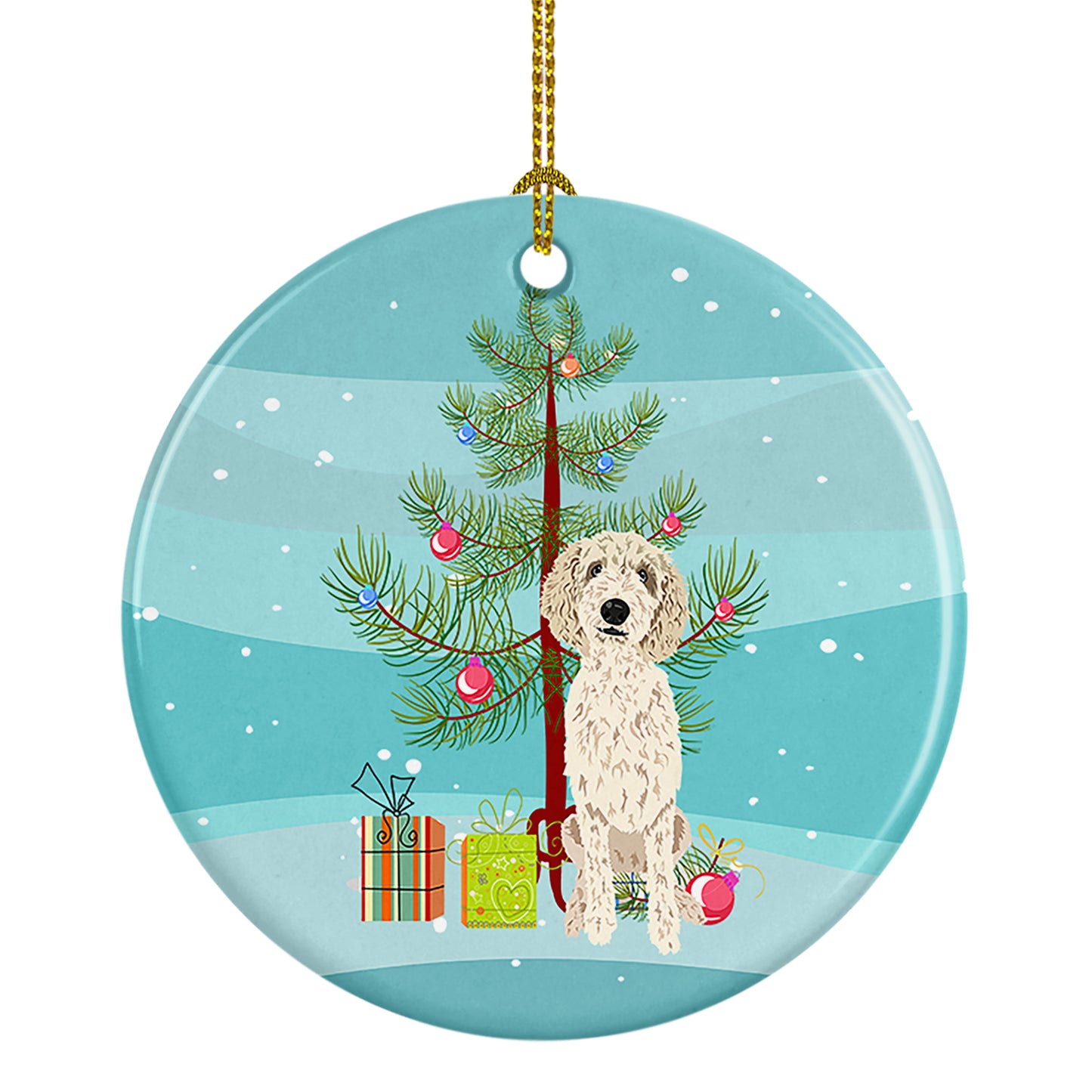 Buy this Doodle Cream #7 Christmas Ceramic Ornament
