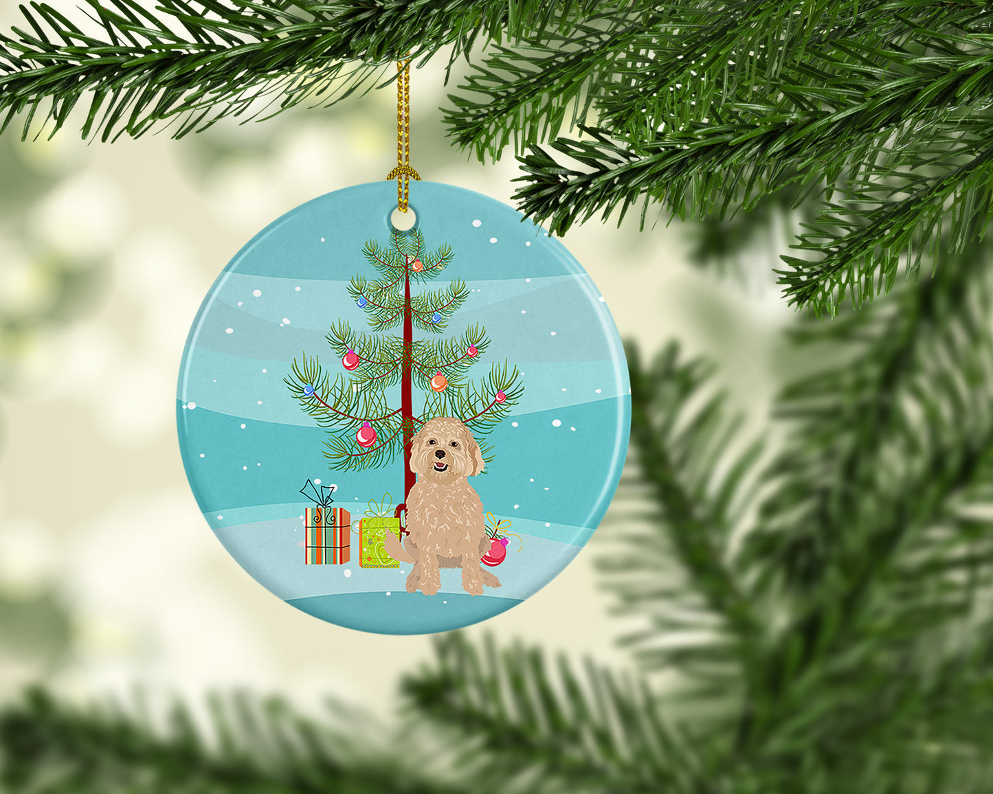 Doodle Fawn #1 Christmas Ceramic Ornament