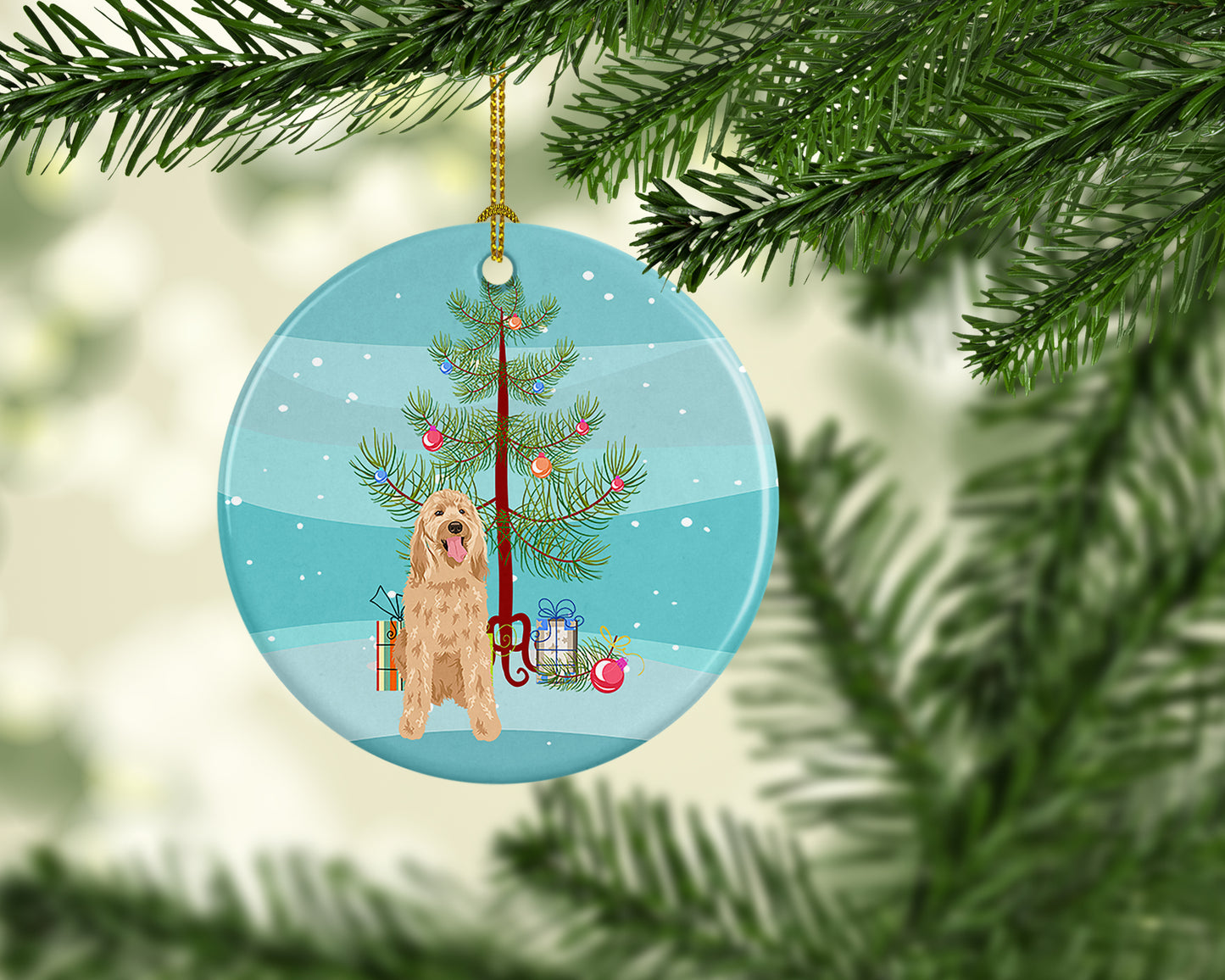 Doodle Fawn #3 Christmas Ceramic Ornament