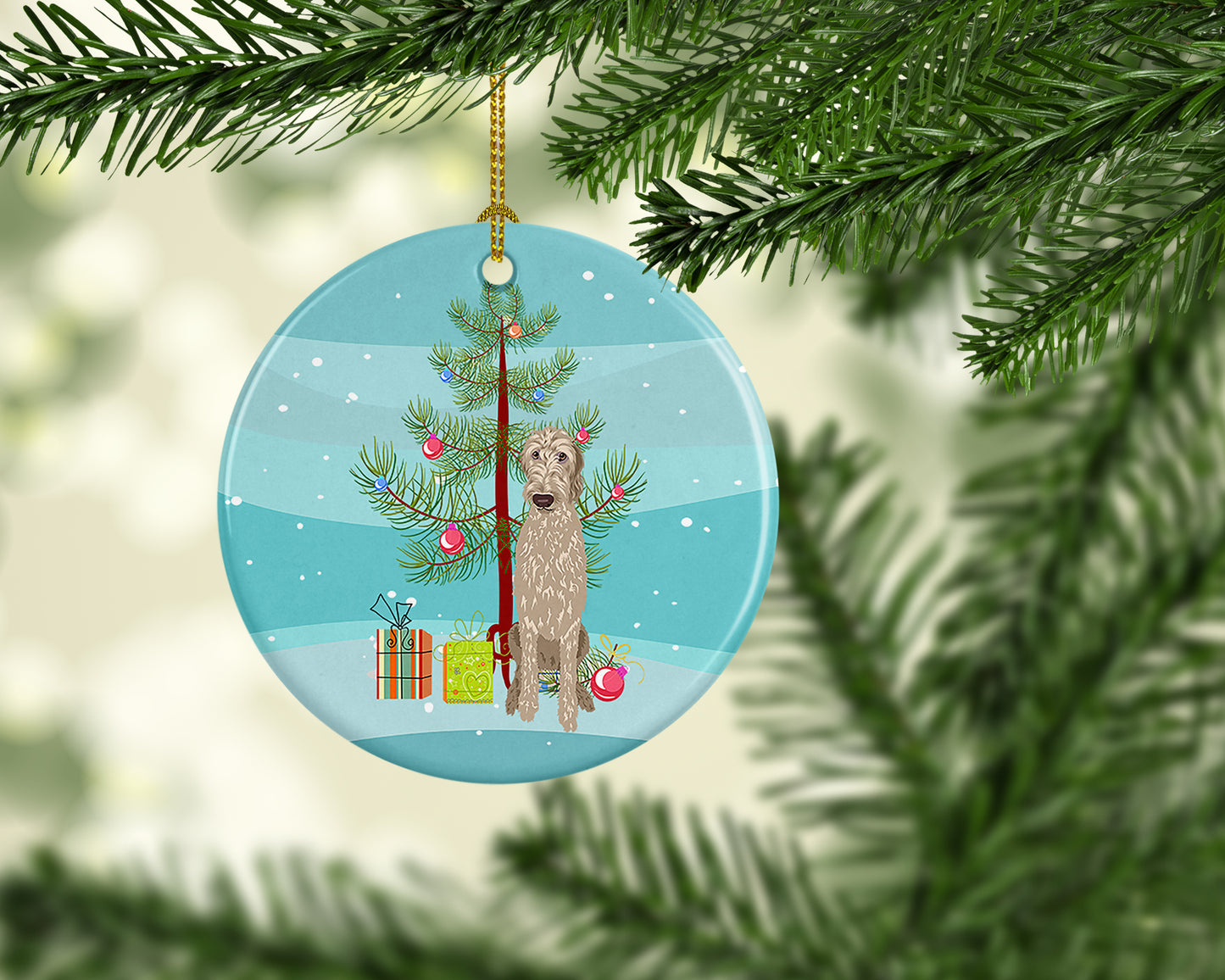 Doodle Fawn #4 Christmas Ceramic Ornament
