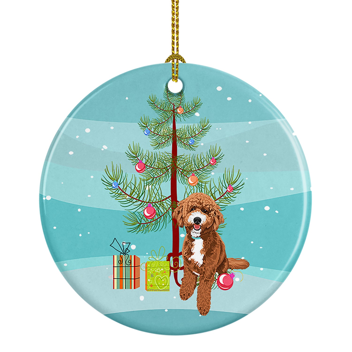 Buy this Doodle Red and White Christmas Ceramic Ornament