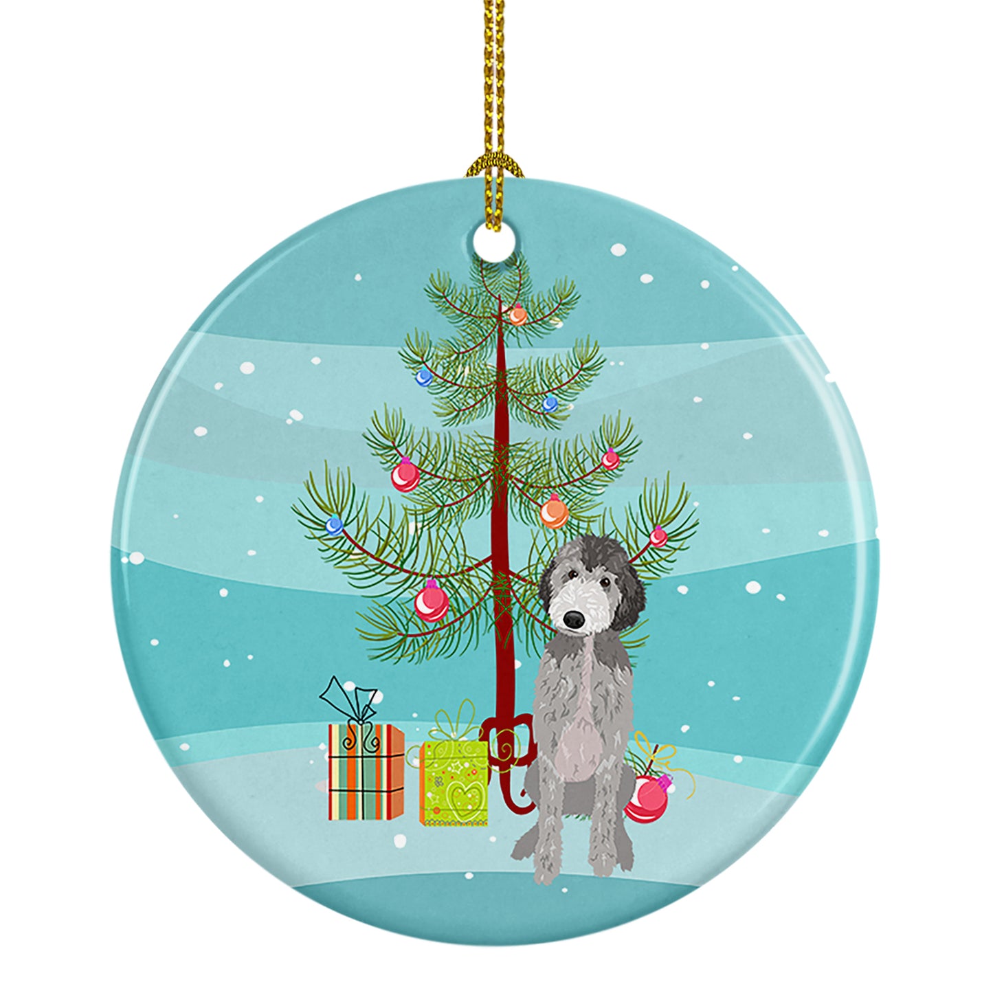 Buy this Doodle Silver #1 Christmas Ceramic Ornament