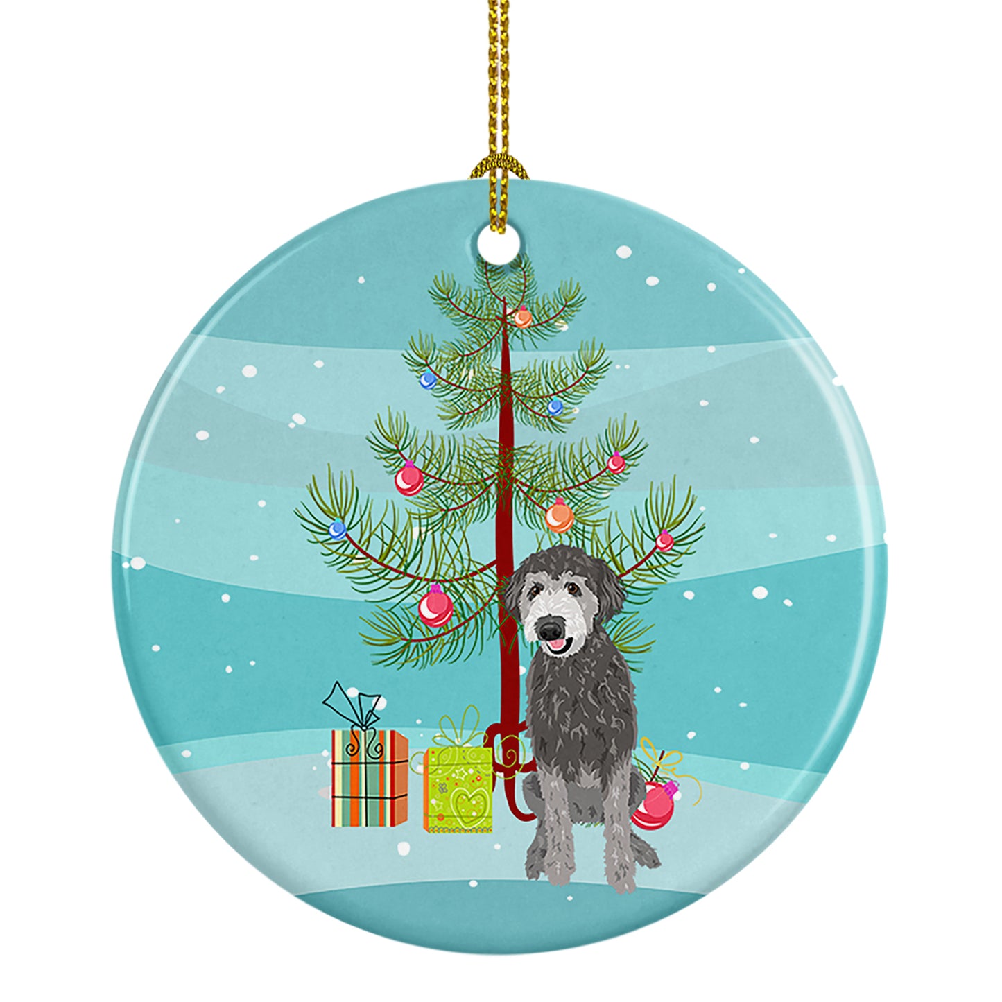 Buy this Doodle Silver #2 Christmas Ceramic Ornament