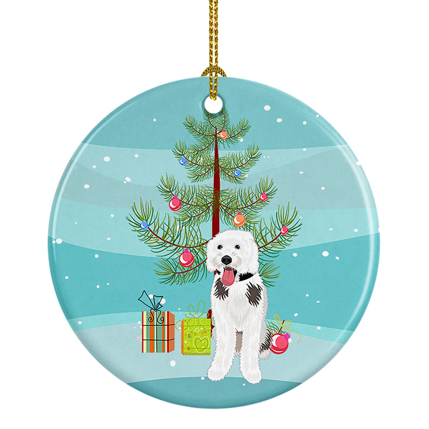 Buy this Doodle Silver and White #2 Christmas Ceramic Ornament
