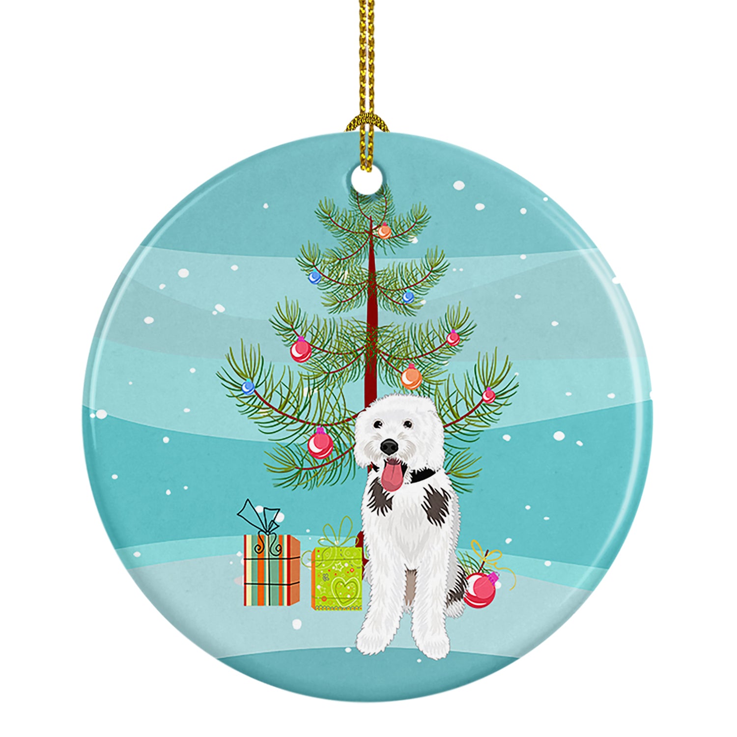 Buy this Doodle Silver and White #2 Christmas Ceramic Ornament