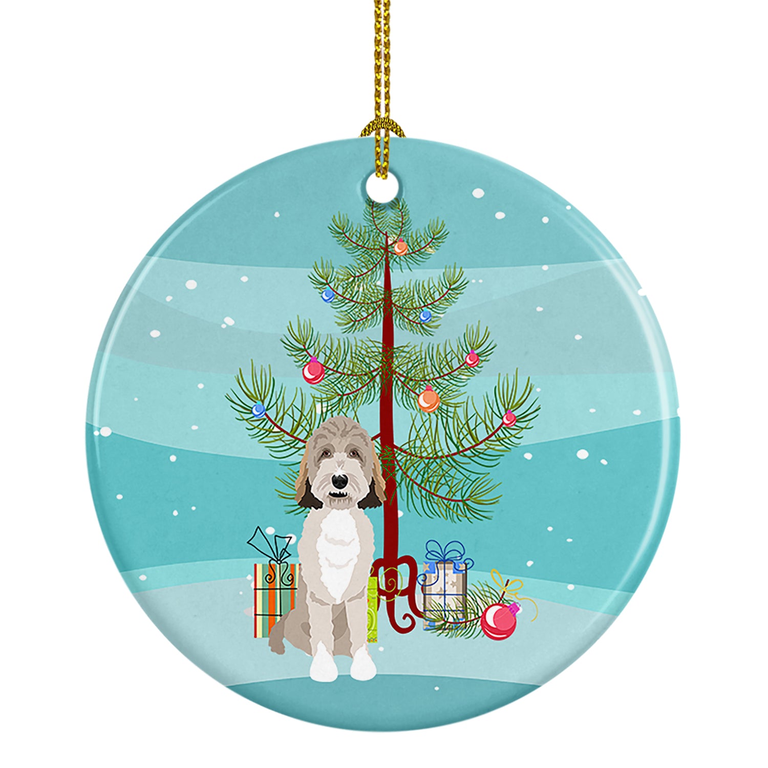 Buy this Doodle Tricolor #1 Christmas Ceramic Ornament