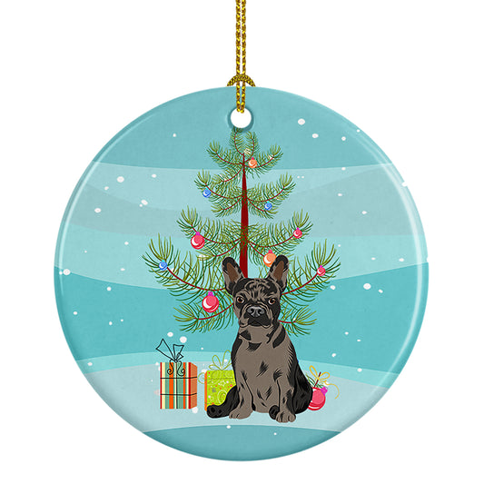 Buy this French Bulldog Chocolate Christmas Ceramic Ornament