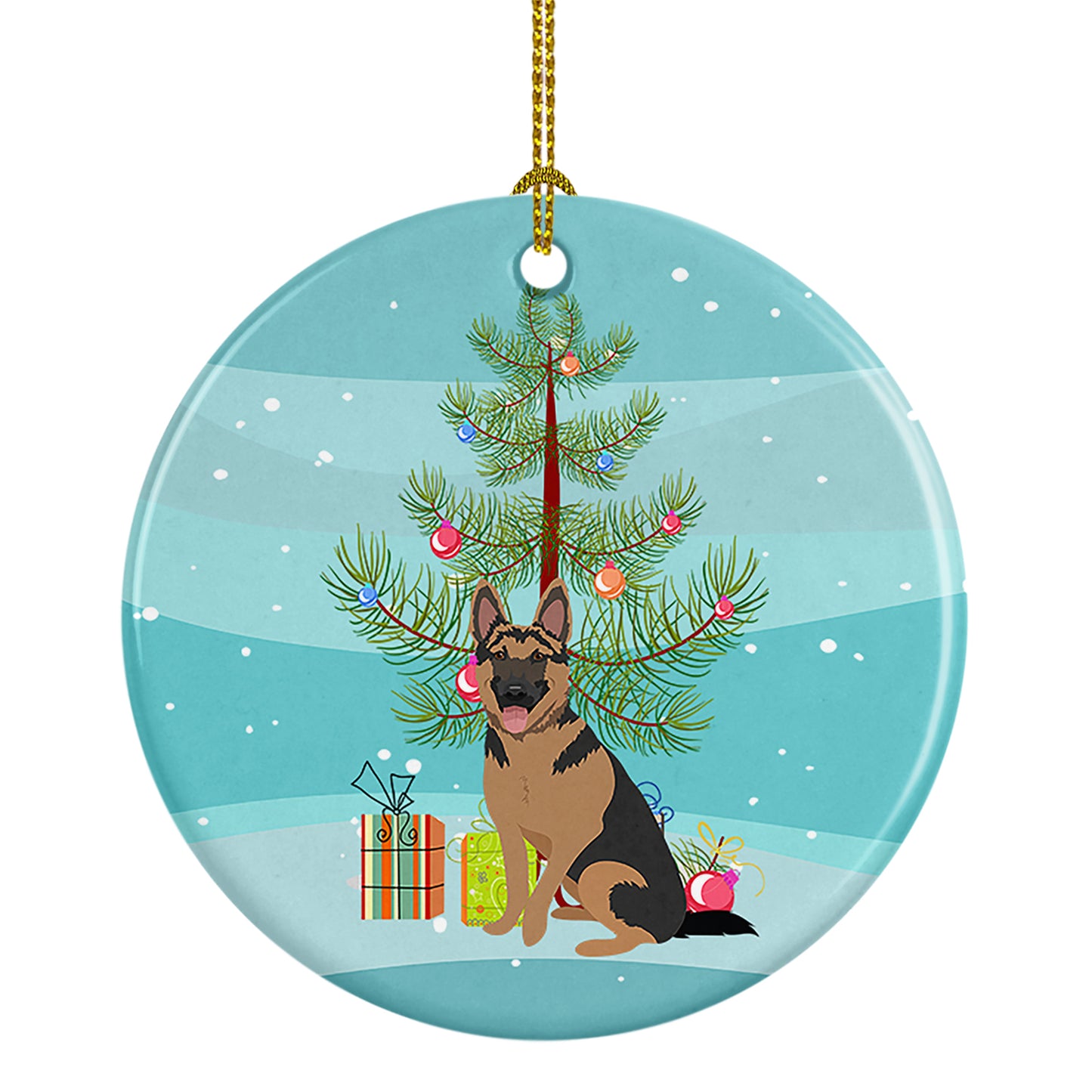 Buy this German Shepherd Red and Black Christmas Ceramic Ornament