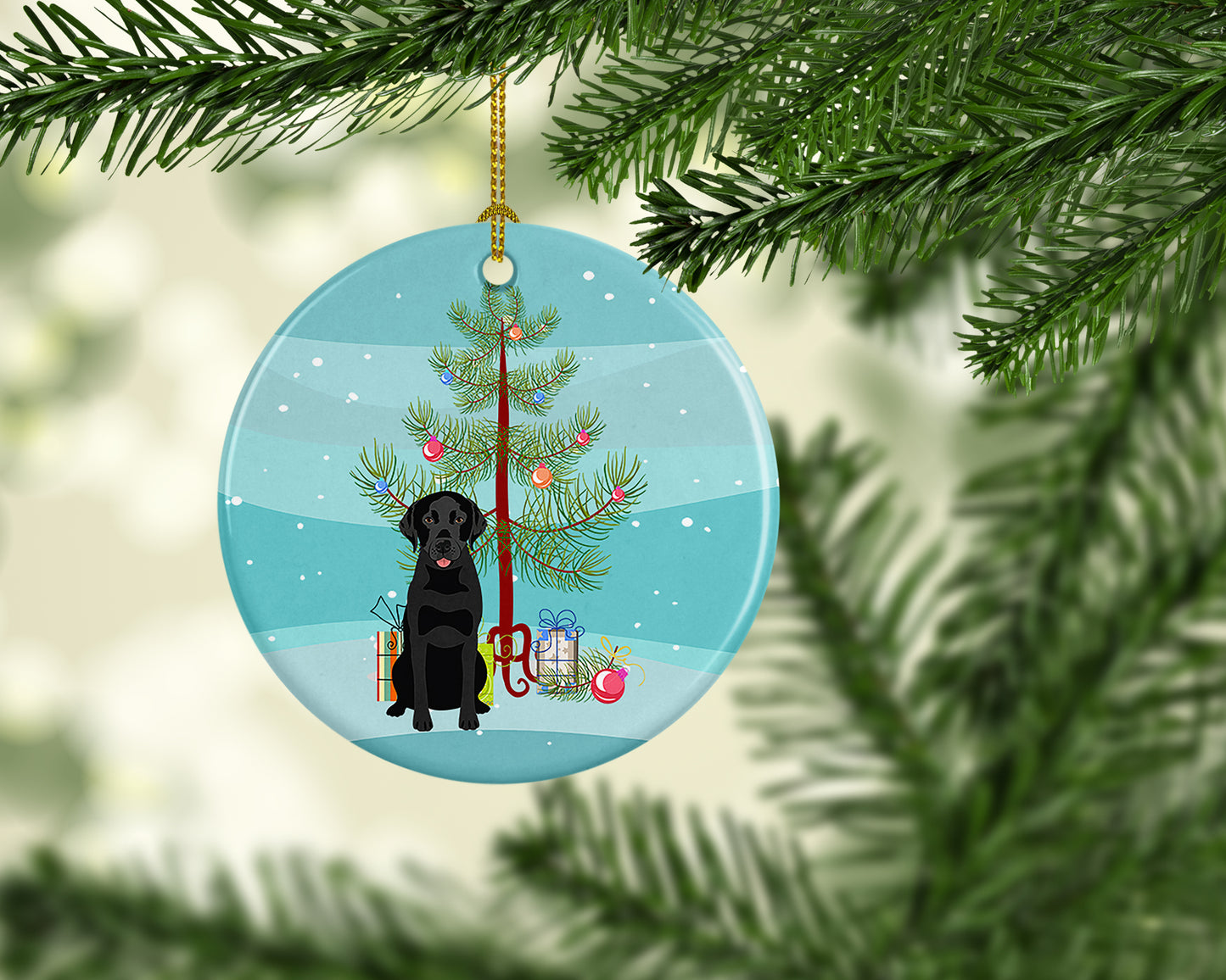 Labrador Retriever Black #3 Christmas Ceramic Ornament