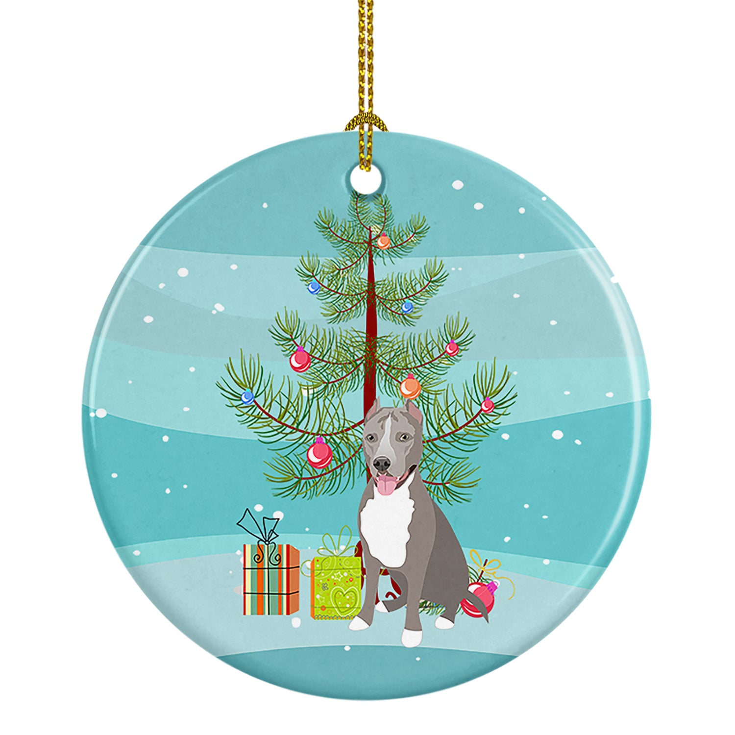 Buy this Pit Bull Blue #5 Christmas Ceramic Ornament