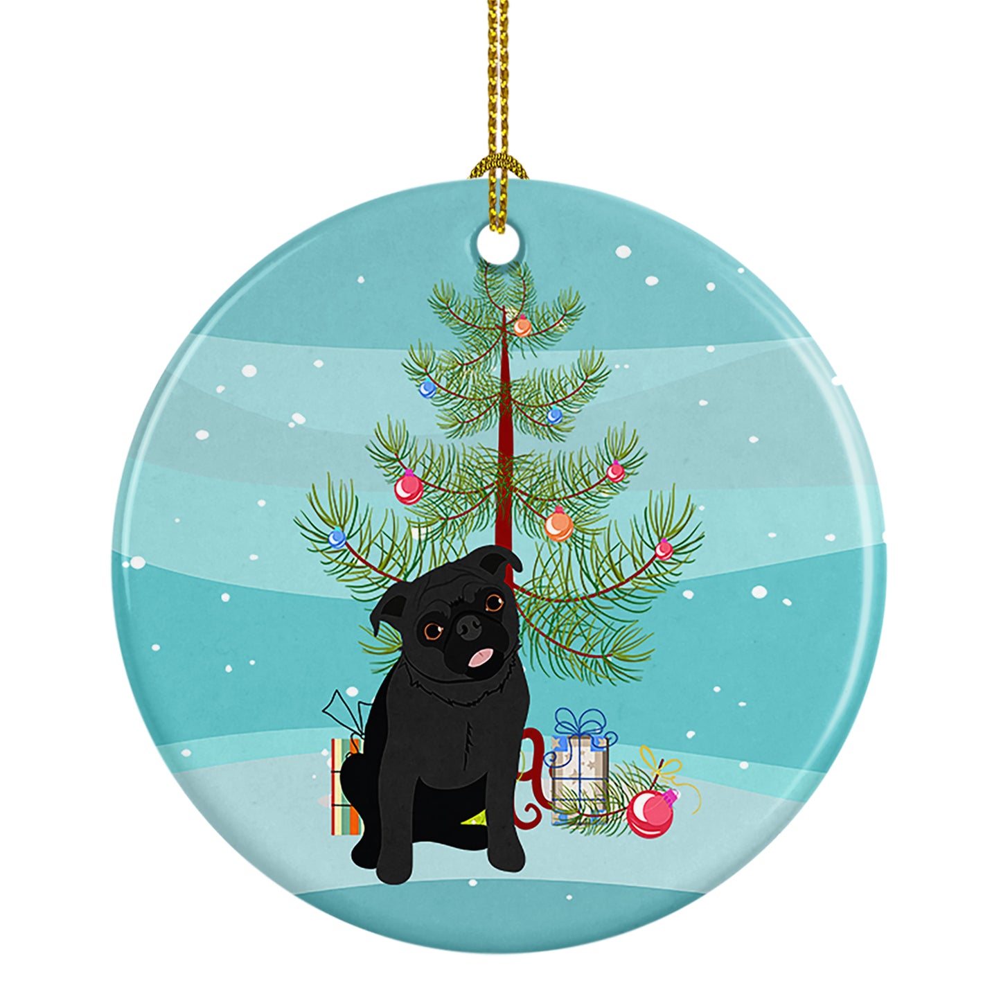Buy this Pug Black #1 Christmas Ceramic Ornament