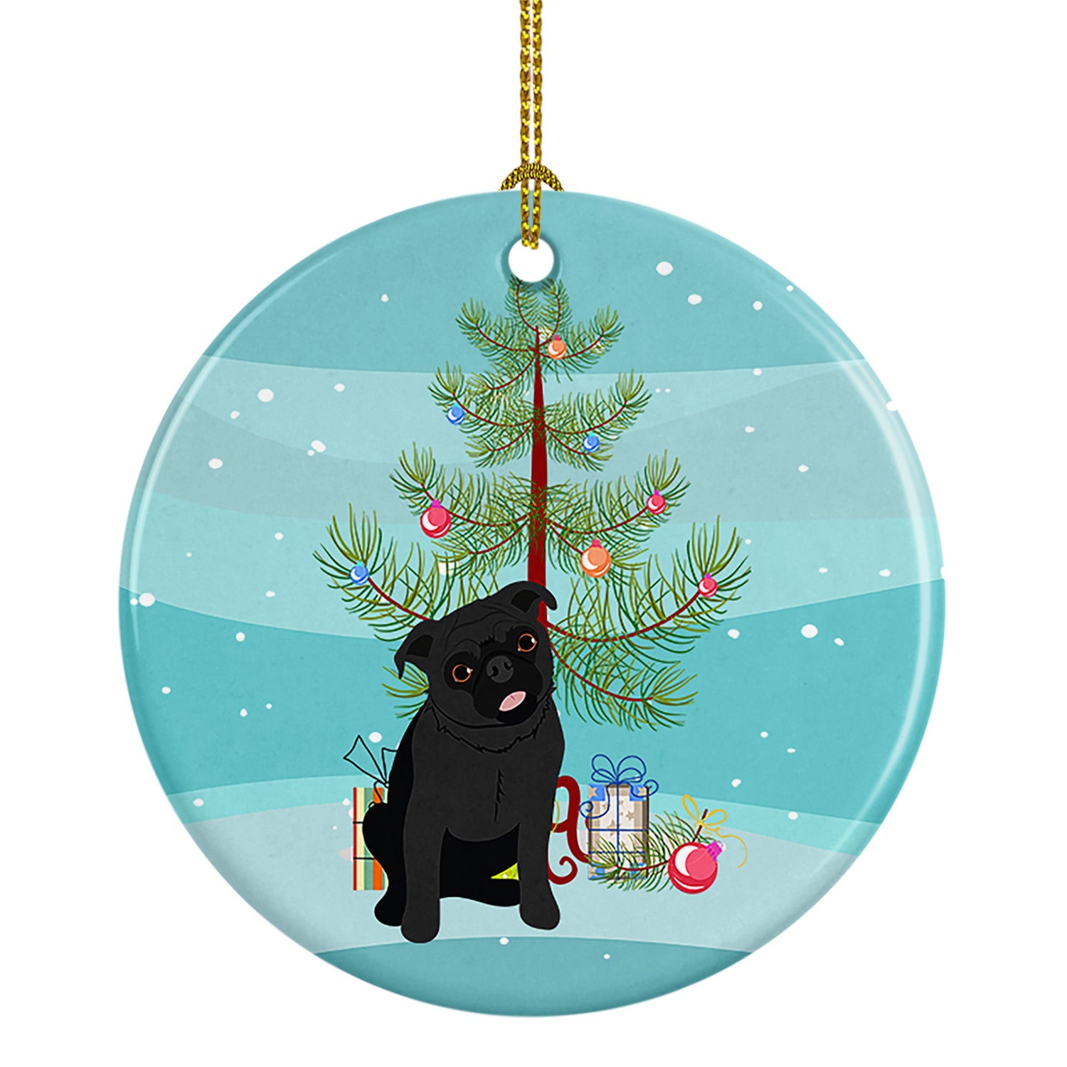 Buy this Pug Black #1 Christmas Ceramic Ornament