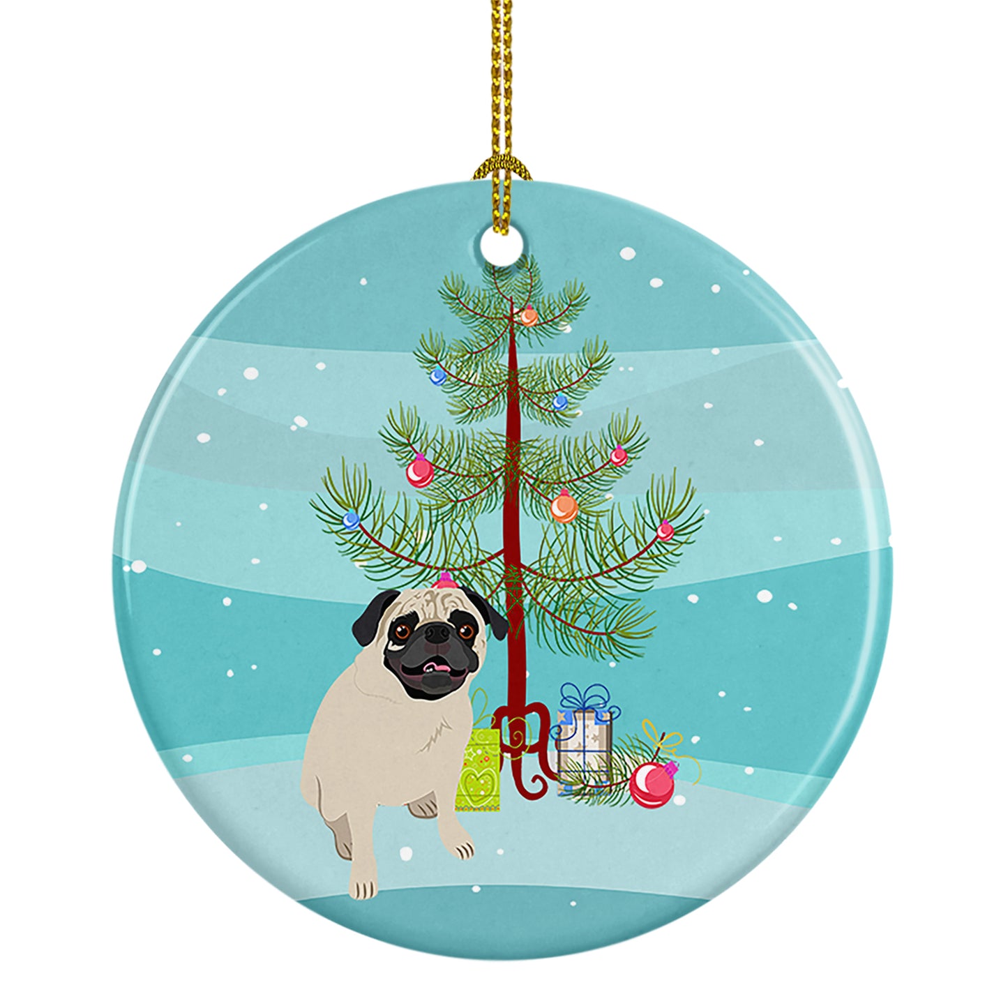 Buy this Pug Fawn #2 Christmas Ceramic Ornament