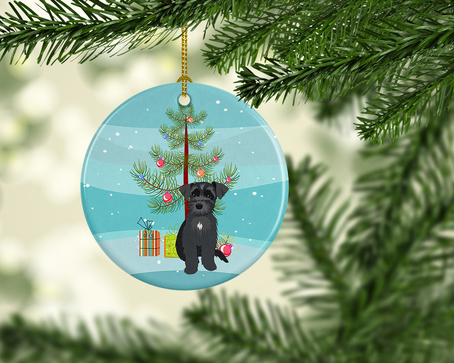 Schnauzer Black #1 Christmas Ceramic Ornament