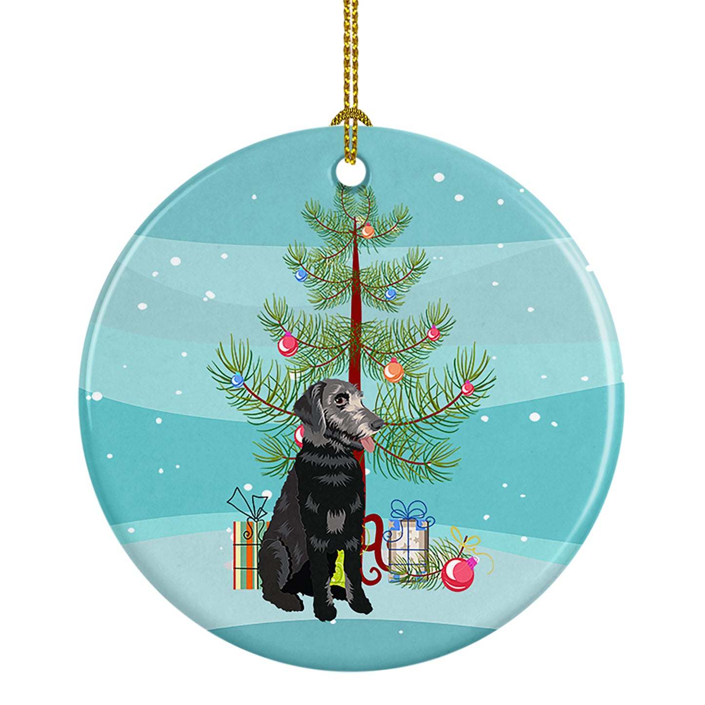 Buy this Schnauzer Black and Tan Christmas Ceramic Ornament