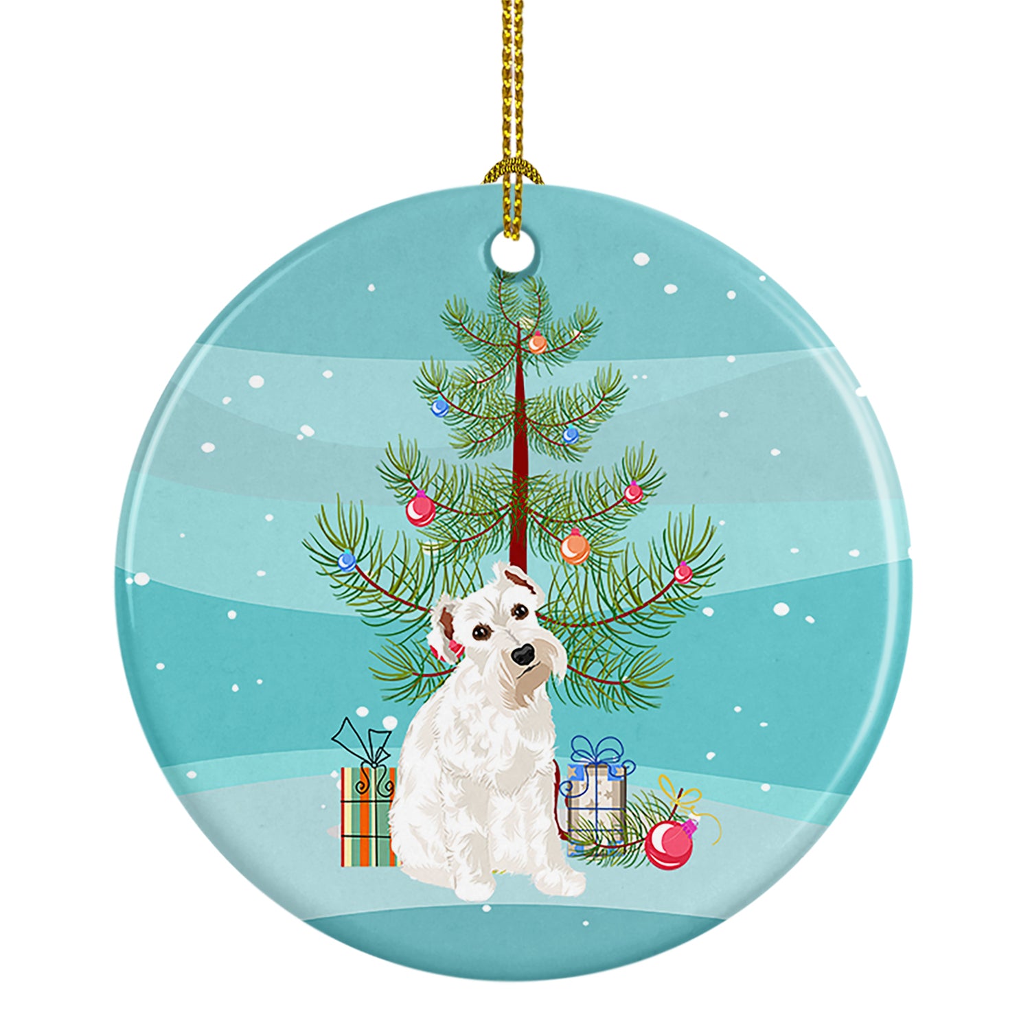 Buy this Schnauzer White #1 Christmas Ceramic Ornament