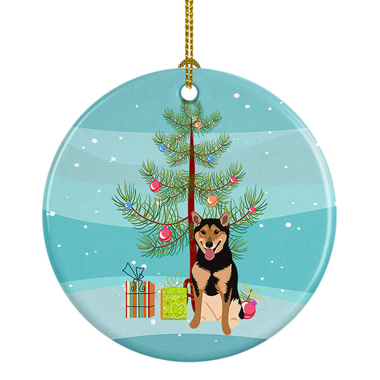 Buy this Shiba Inu Black and Tan Christmas Ceramic Ornament