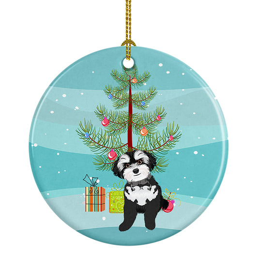 Buy this Shih-Tzu Black and White #2 Christmas Ceramic Ornament