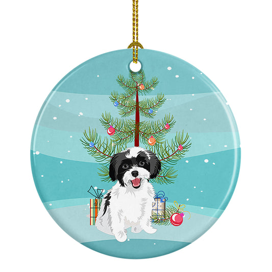 Buy this Shih-Tzu Black and White #3 Christmas Ceramic Ornament