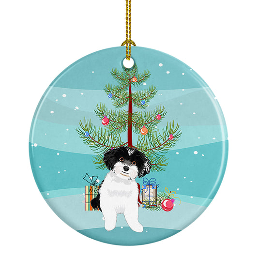 Buy this Shih-Tzu Black and White #4 Christmas Ceramic Ornament