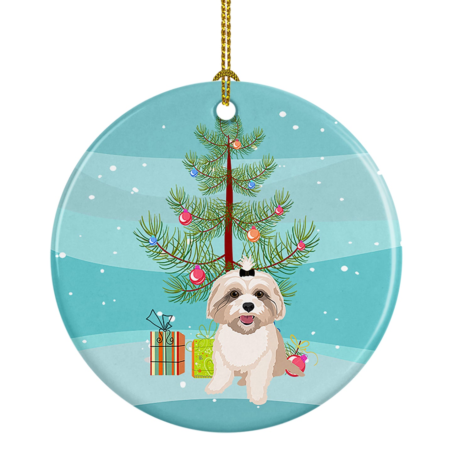 Buy this Shih-Tzu Gold #2 Christmas Ceramic Ornament
