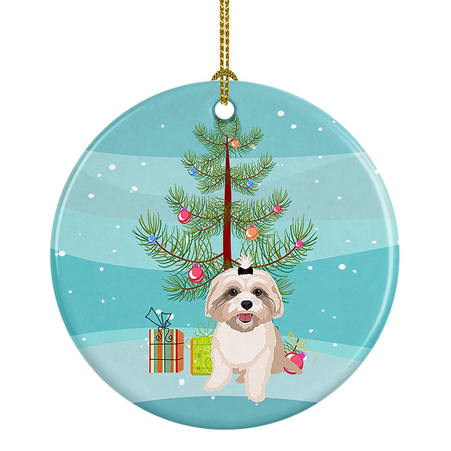 Buy this Shih-Tzu Gold #2 Christmas Ceramic Ornament