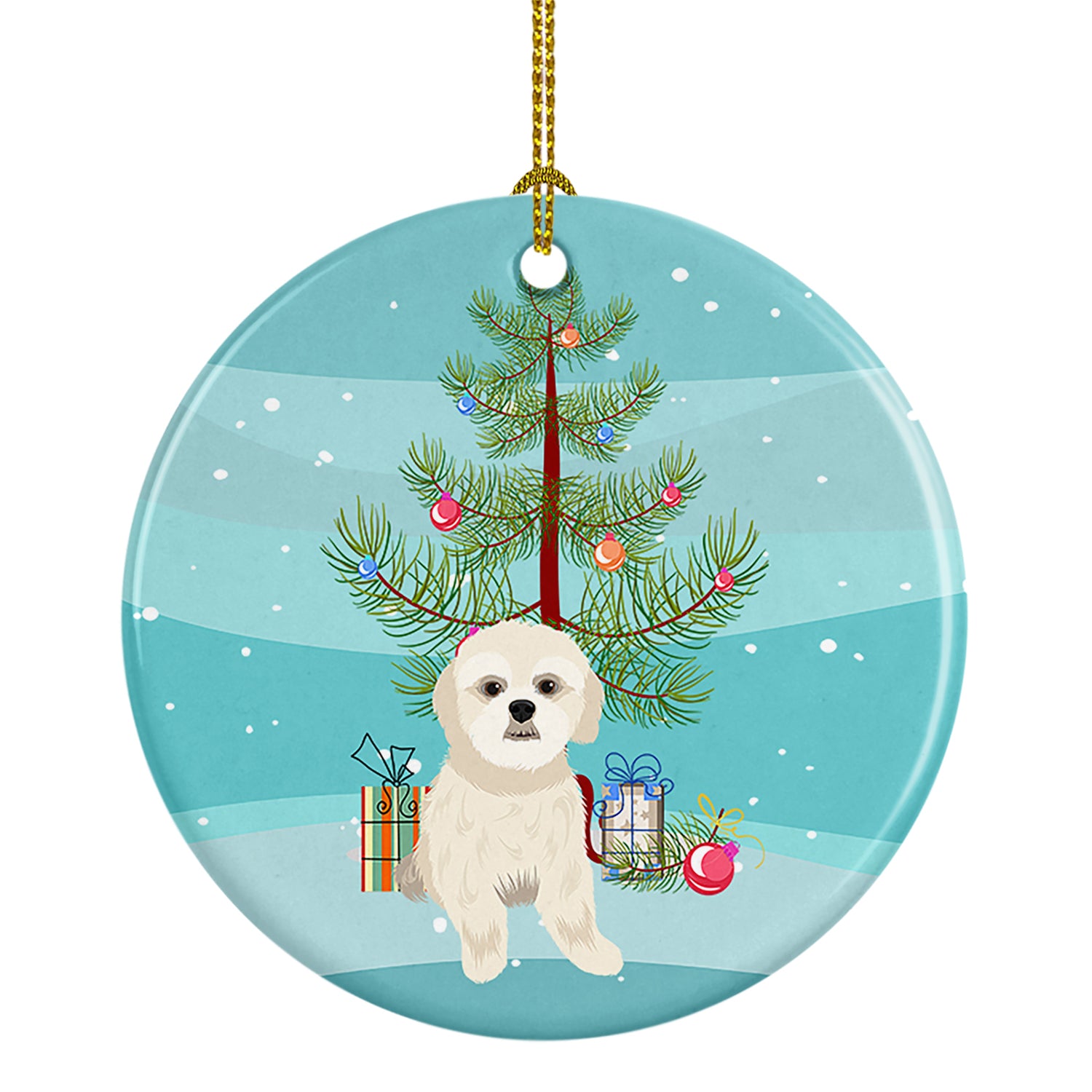 Buy this Shih-Tzu Gold #3 Christmas Ceramic Ornament