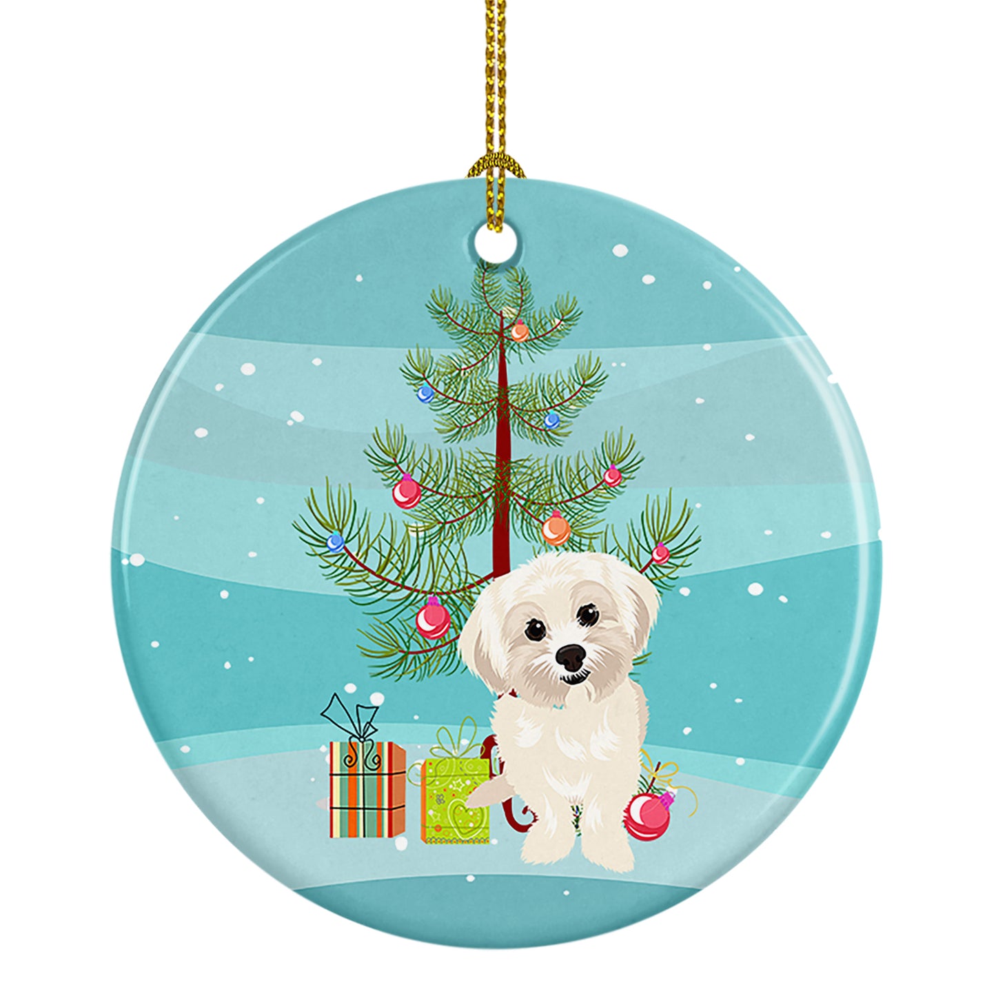 Buy this Shih-Tzu Gold #4 Christmas Ceramic Ornament