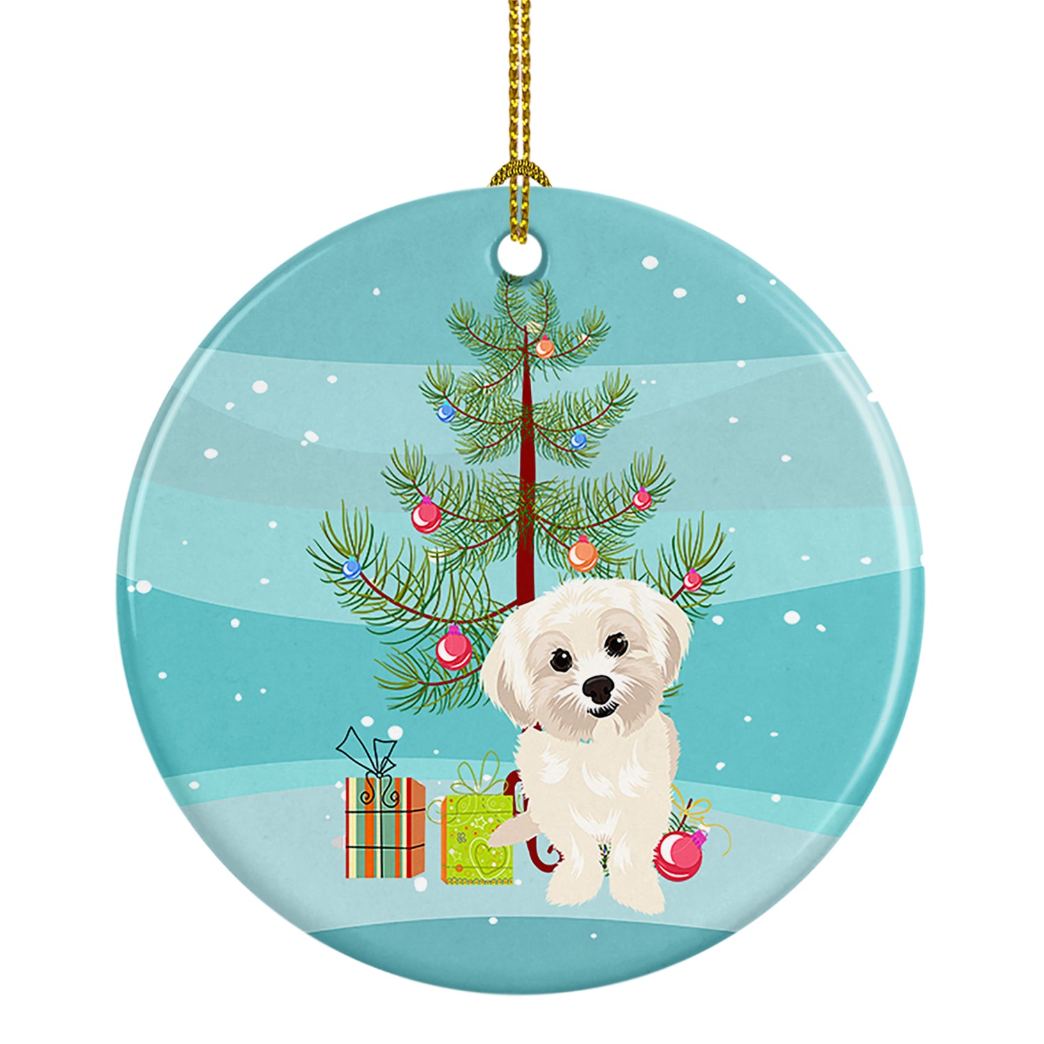 Buy this Shih-Tzu Gold #4 Christmas Ceramic Ornament