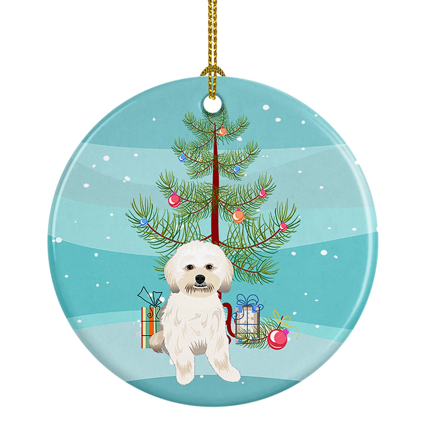 Buy this Shih-Tzu Gold #5 Christmas Ceramic Ornament
