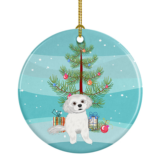 Buy this Shih-Tzu Silver and White #1 Christmas Ceramic Ornament