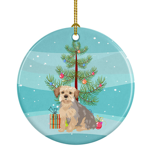 Buy this Yorkie Blue and Tan #1 Christmas Ceramic Ornament