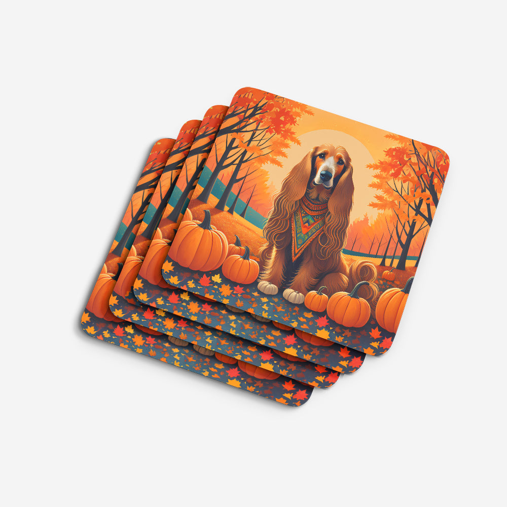 Afghan Hound Fall Foam Coasters